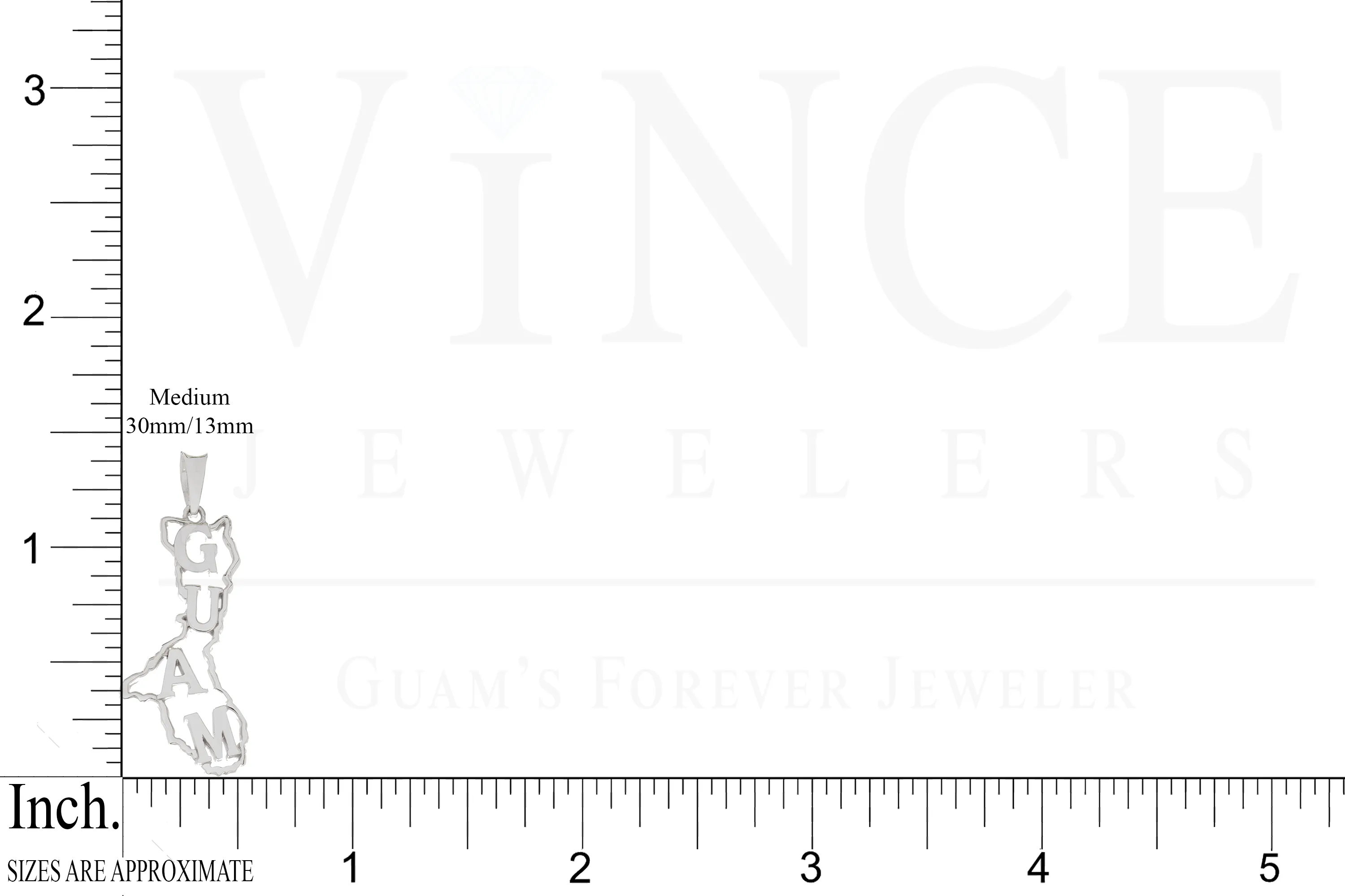 14K Gold Guam Island Name Pendant VINCE