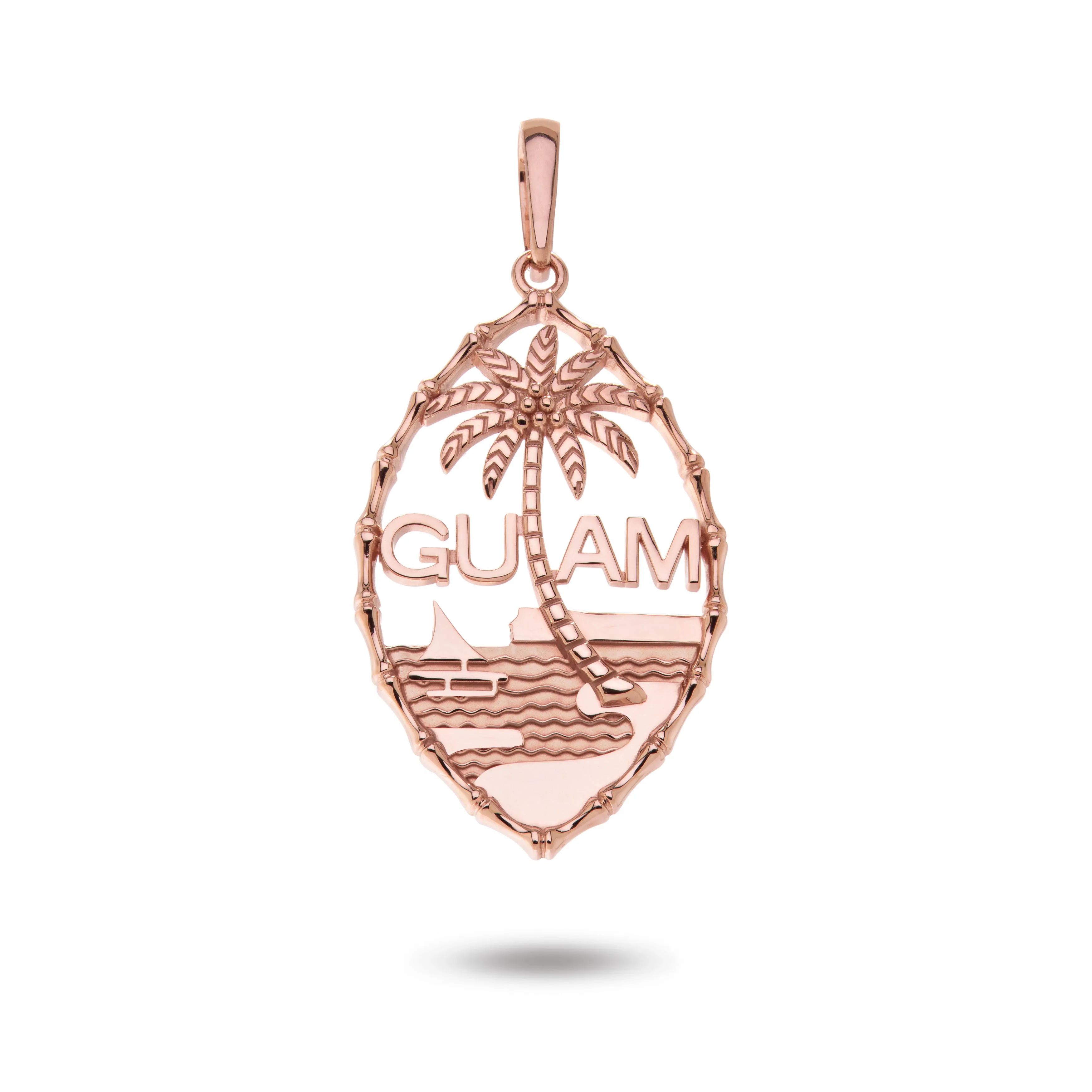 14K Rose Gold Guam Seal Bamboo Pendant VINCE