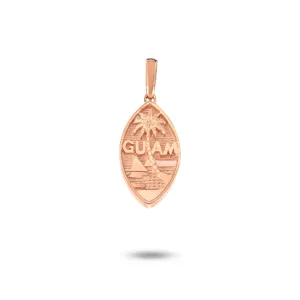14K Rose Gold Guam Seal Solid Pendant VINCE