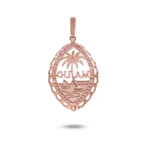 14K Rose Gold Guam Seal Territory Wave Pendant VINCE