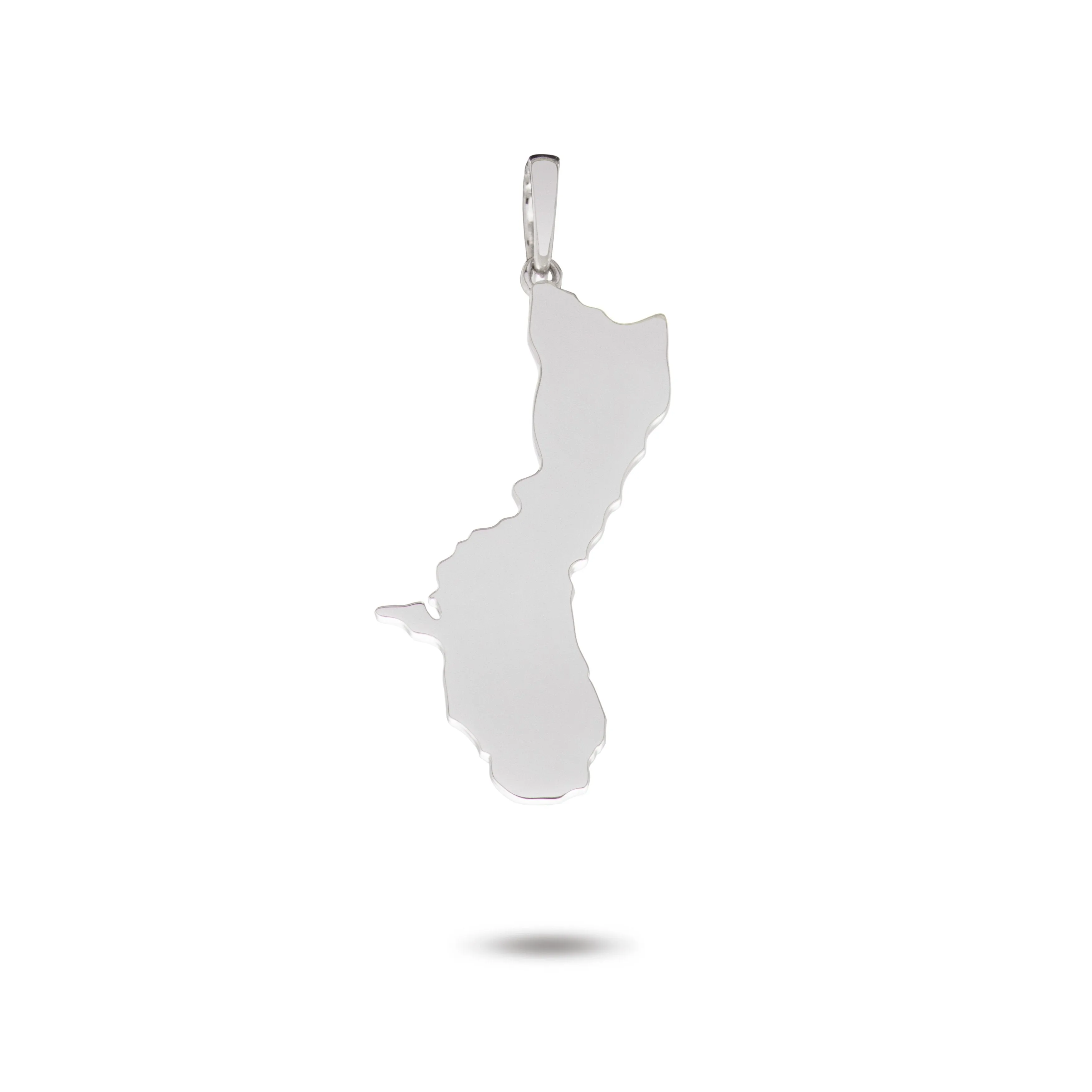14K White Gold Guam Island Pendant VINCE