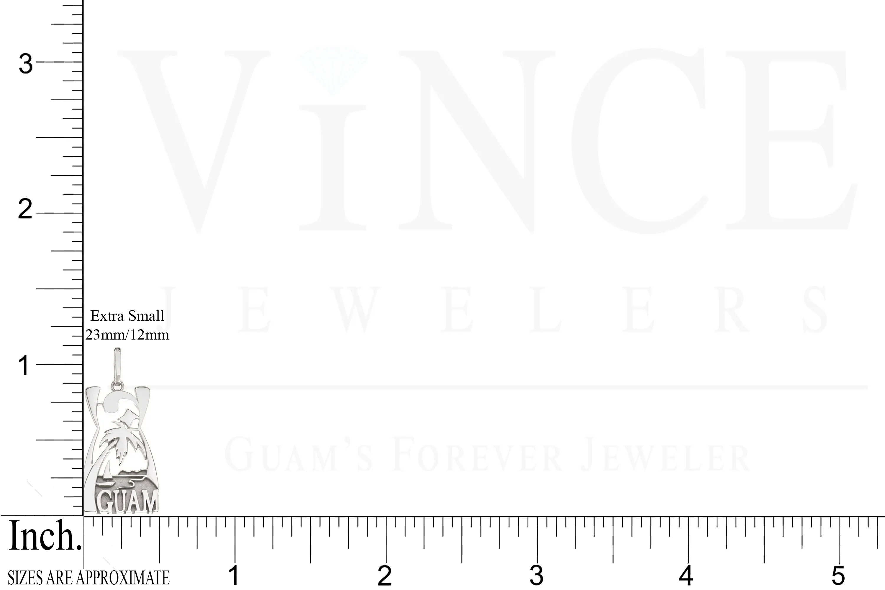 14K White Gold Guam Latte Stone Pendant VINCE