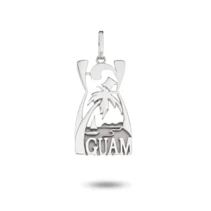 14K White Gold Guam Latte Stone Pendant VINCE