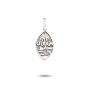 14K White Gold Guam Seal Solid Pendant VINCE