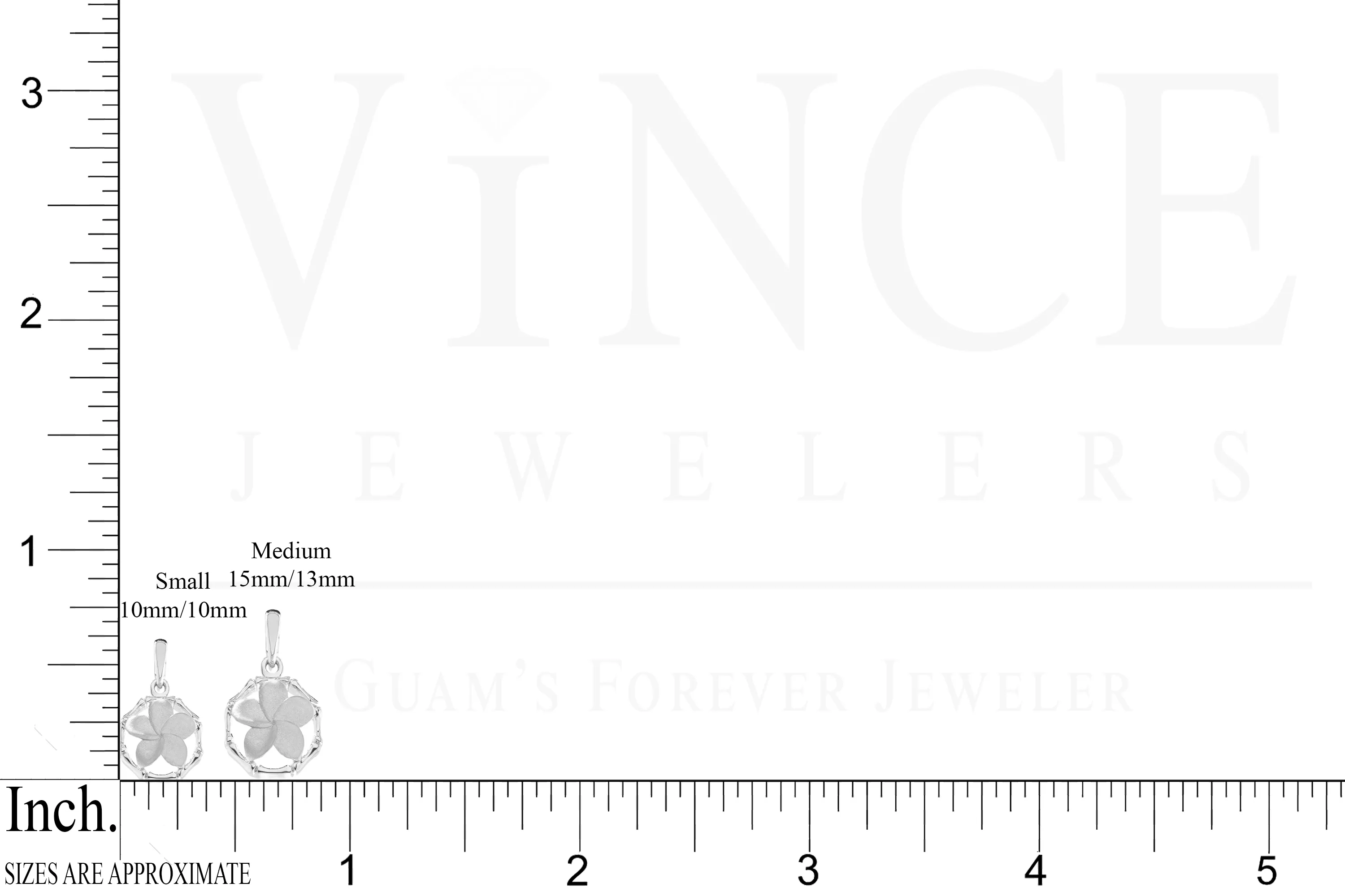14K White Gold Plumeria Flower Bamboo Pendant VINCE
