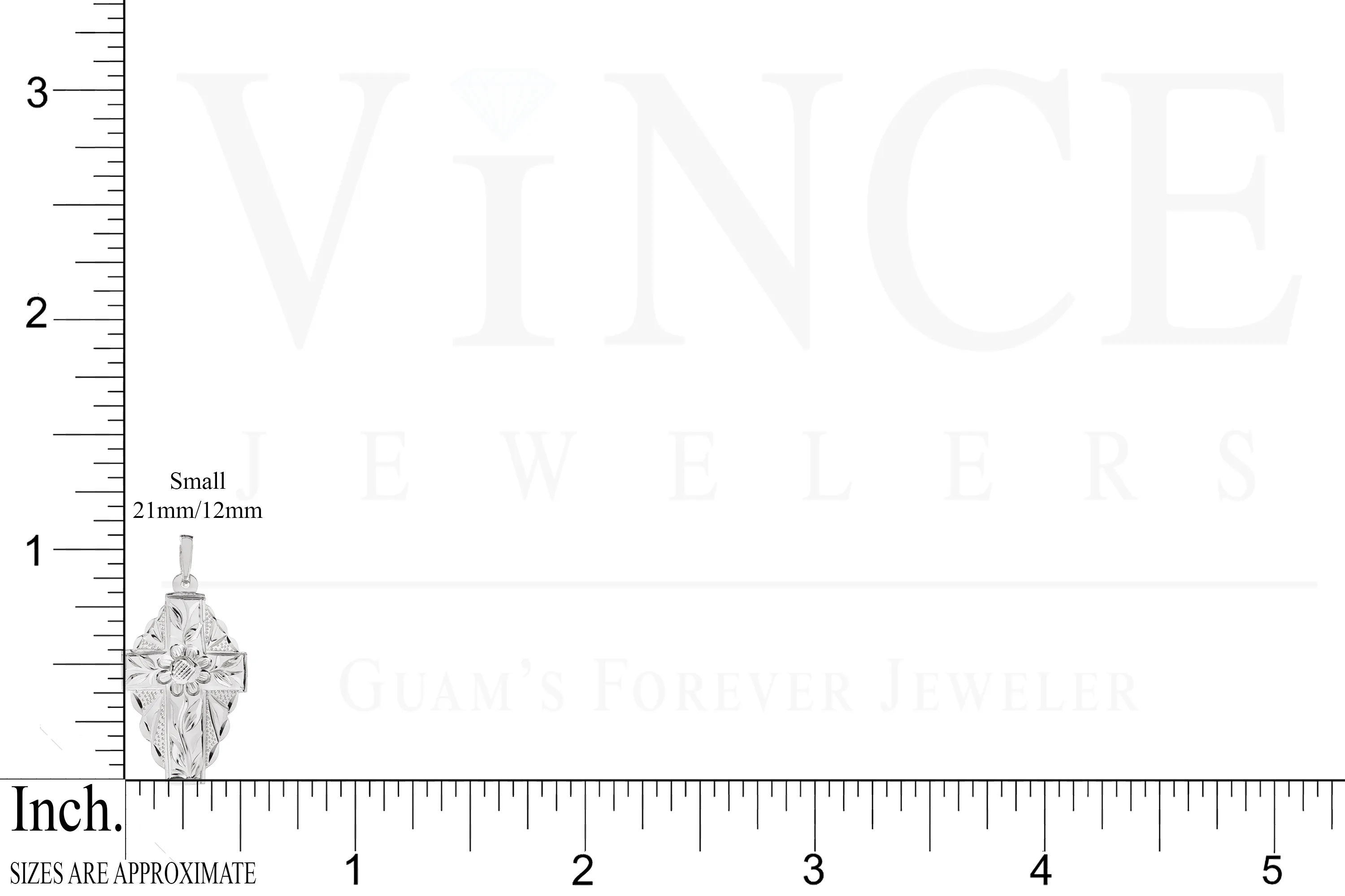 14K White Gold Spanish Cross Flower Pendant VINCE
