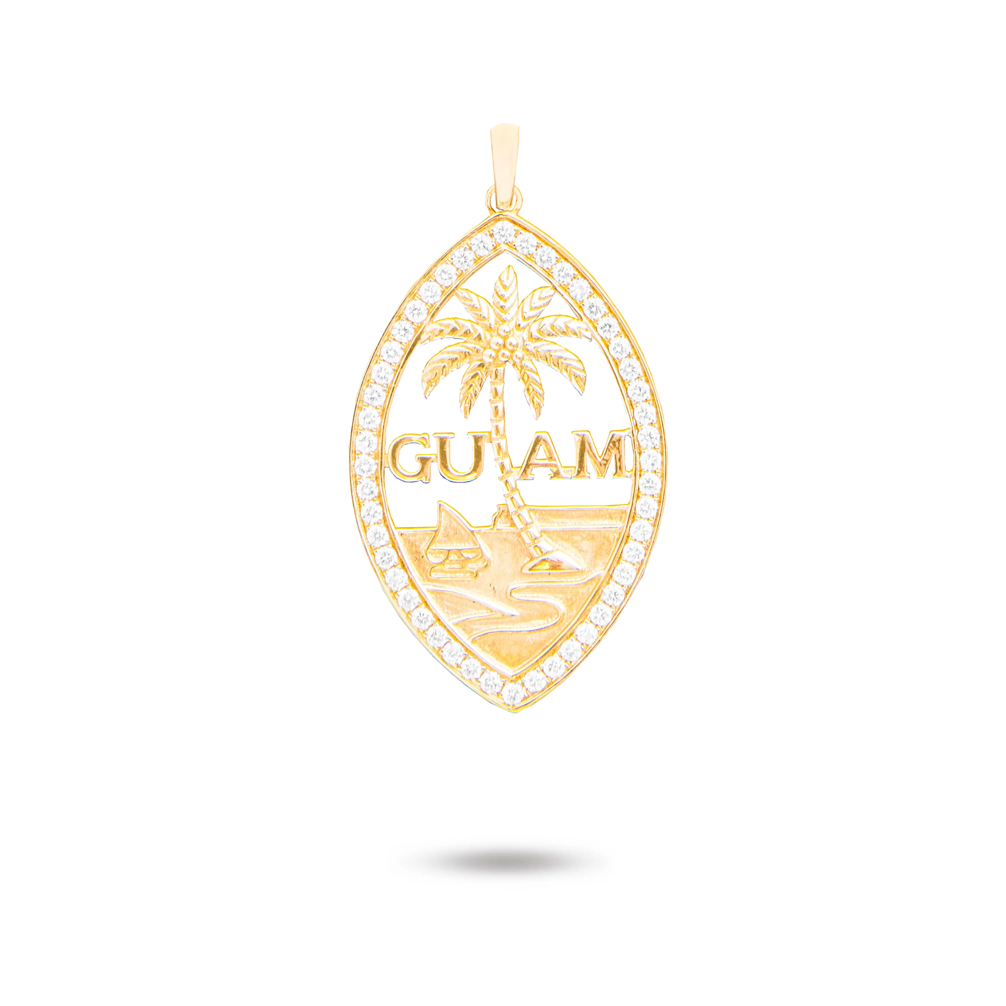 14K Yellow Gold Diamond Guam Seal Pendant VINCE