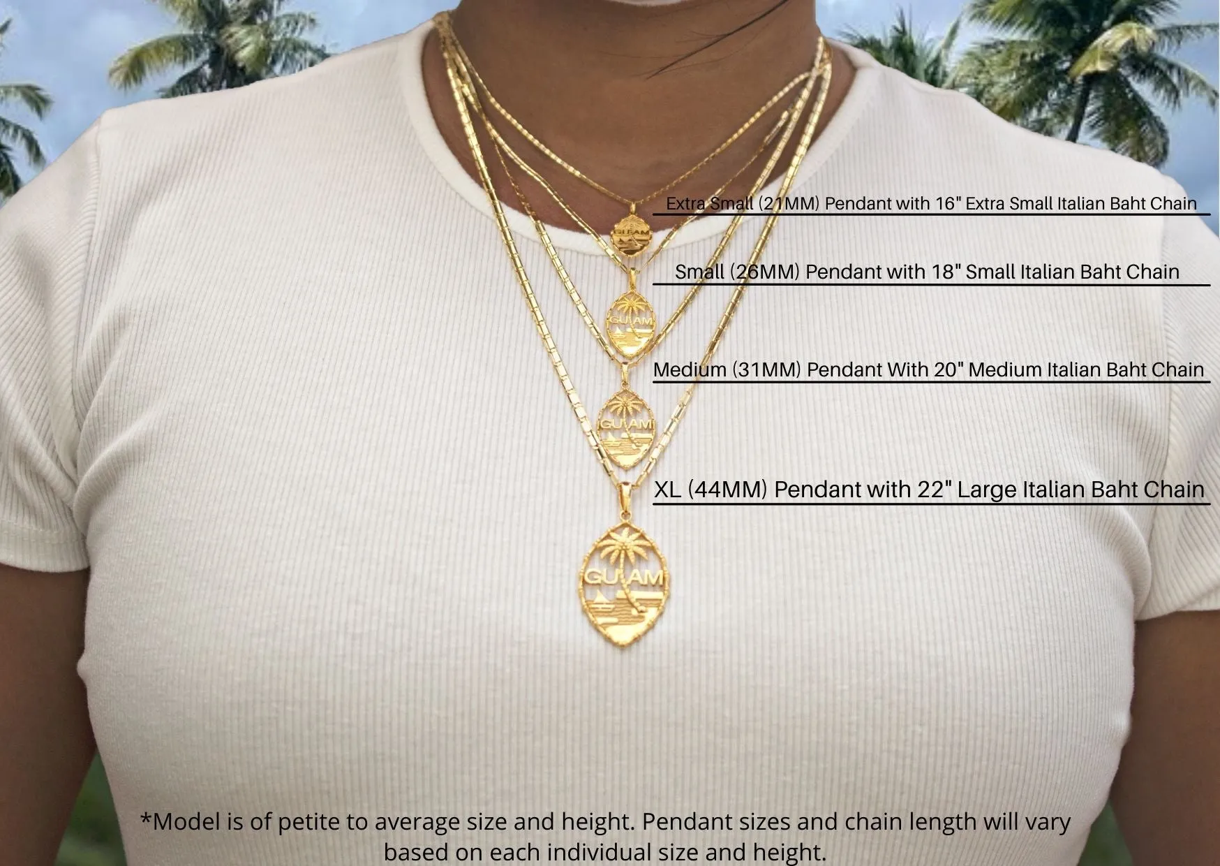14K Yellow Gold Guam Seal Bamboo Pendant VINCE