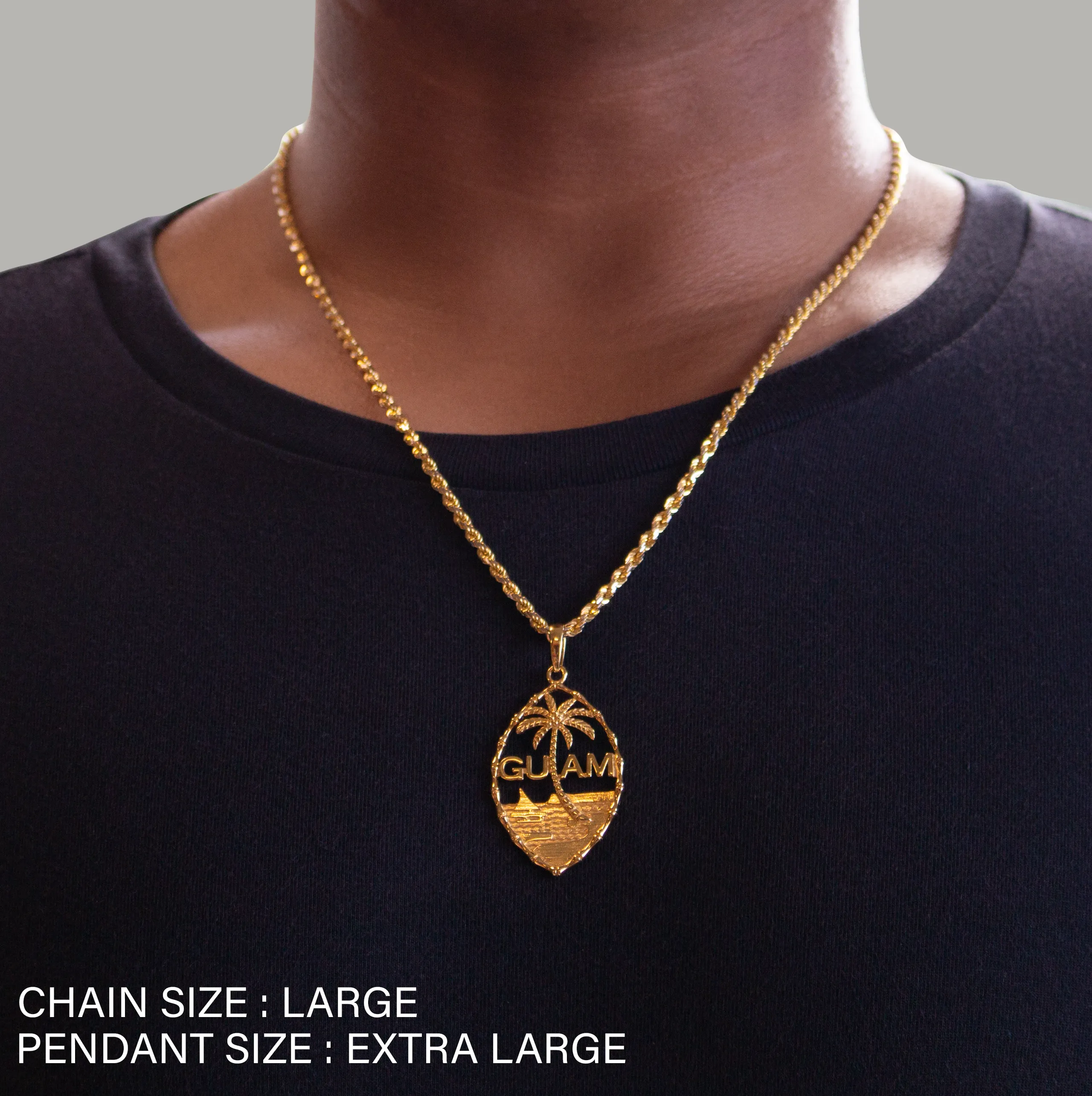 14K Yellow Gold Guam Seal Bamboo Pendant VINCE