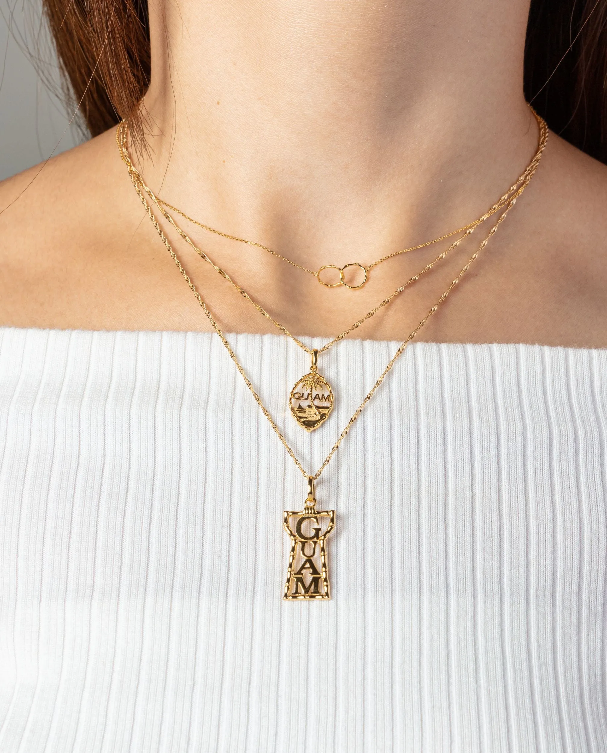 14K Yellow Gold Guam Seal Bamboo Pendant VINCE