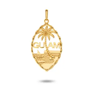 14K Yellow Gold Guam Seal Bamboo Pendant VINCE