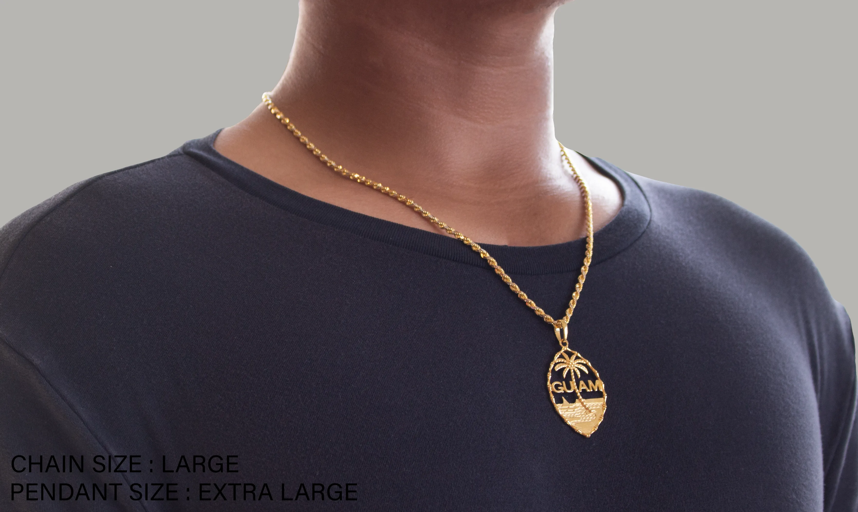 14K Yellow Gold Guam Seal Bamboo Pendant VINCE