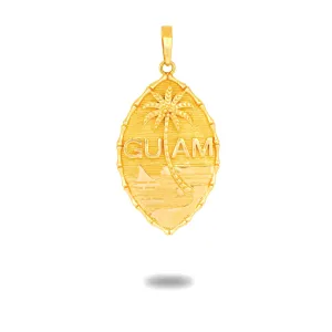 14K Yellow Gold Guam Seal Solid Bamboo Pendant VINCE