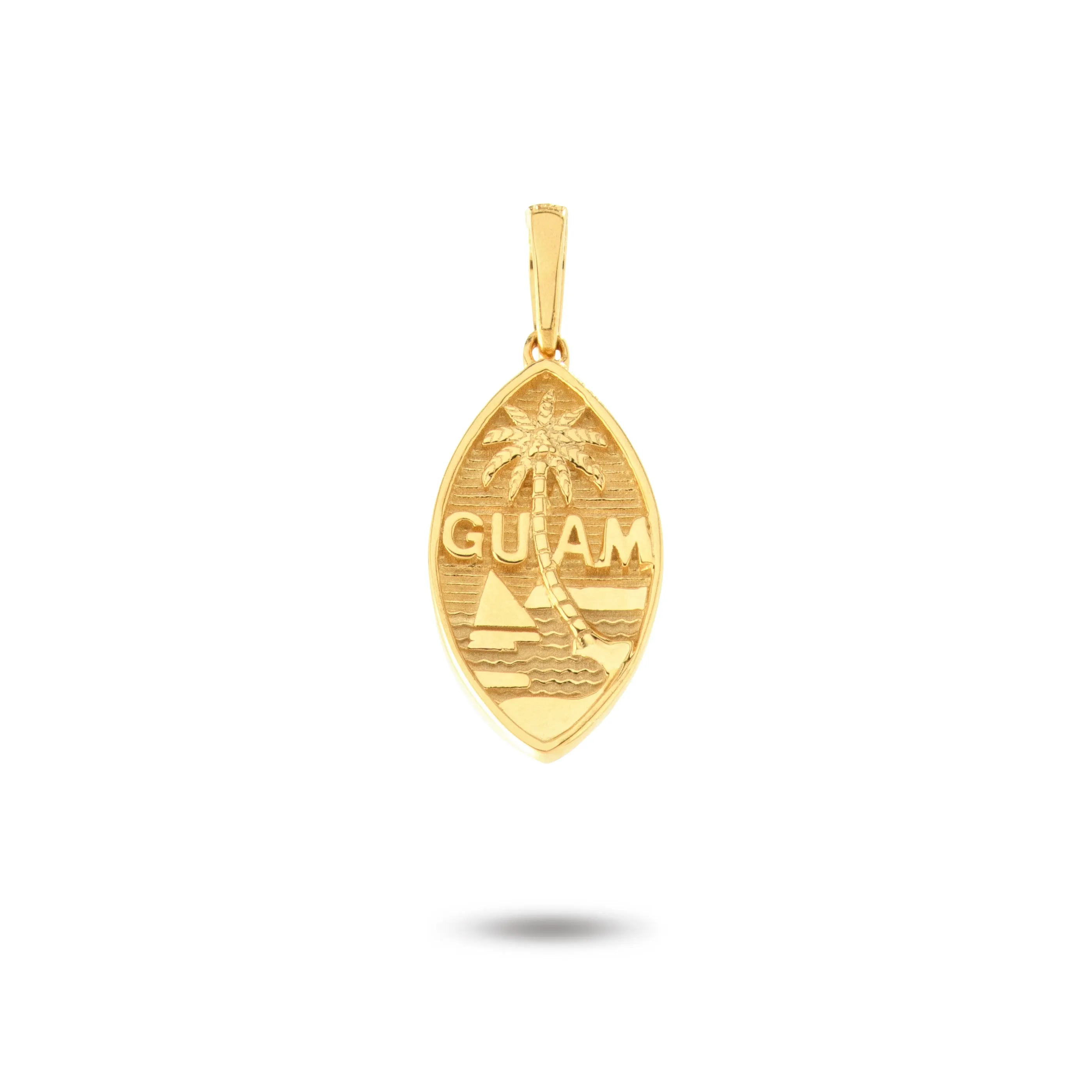 14K Yellow Gold Guam Seal Solid Pendant VINCE