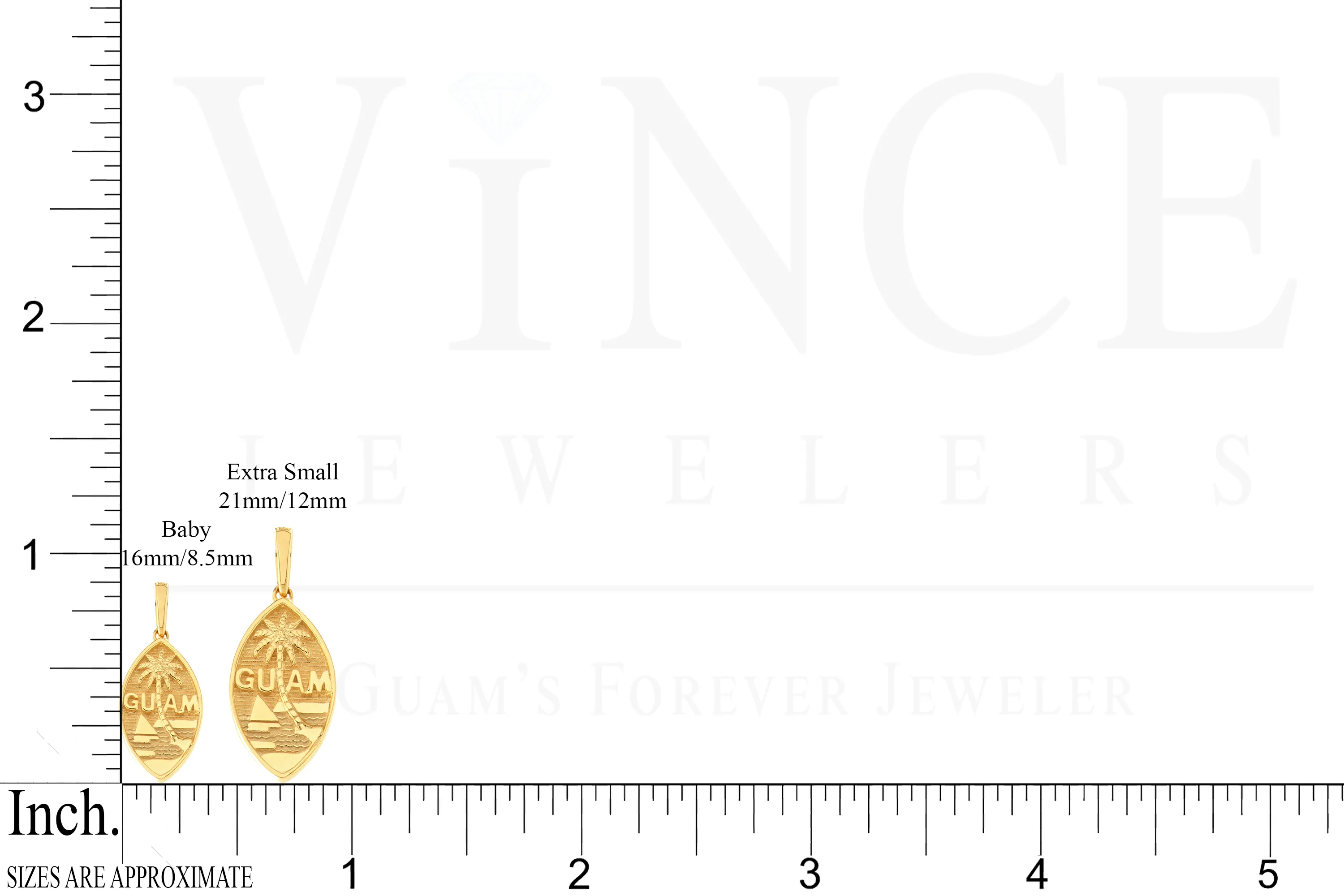 14K Yellow Gold Guam Seal Solid Pendant VINCE