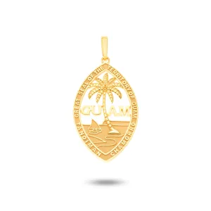 14K Yellow Gold Guam Seal Territory Pendant VINCE