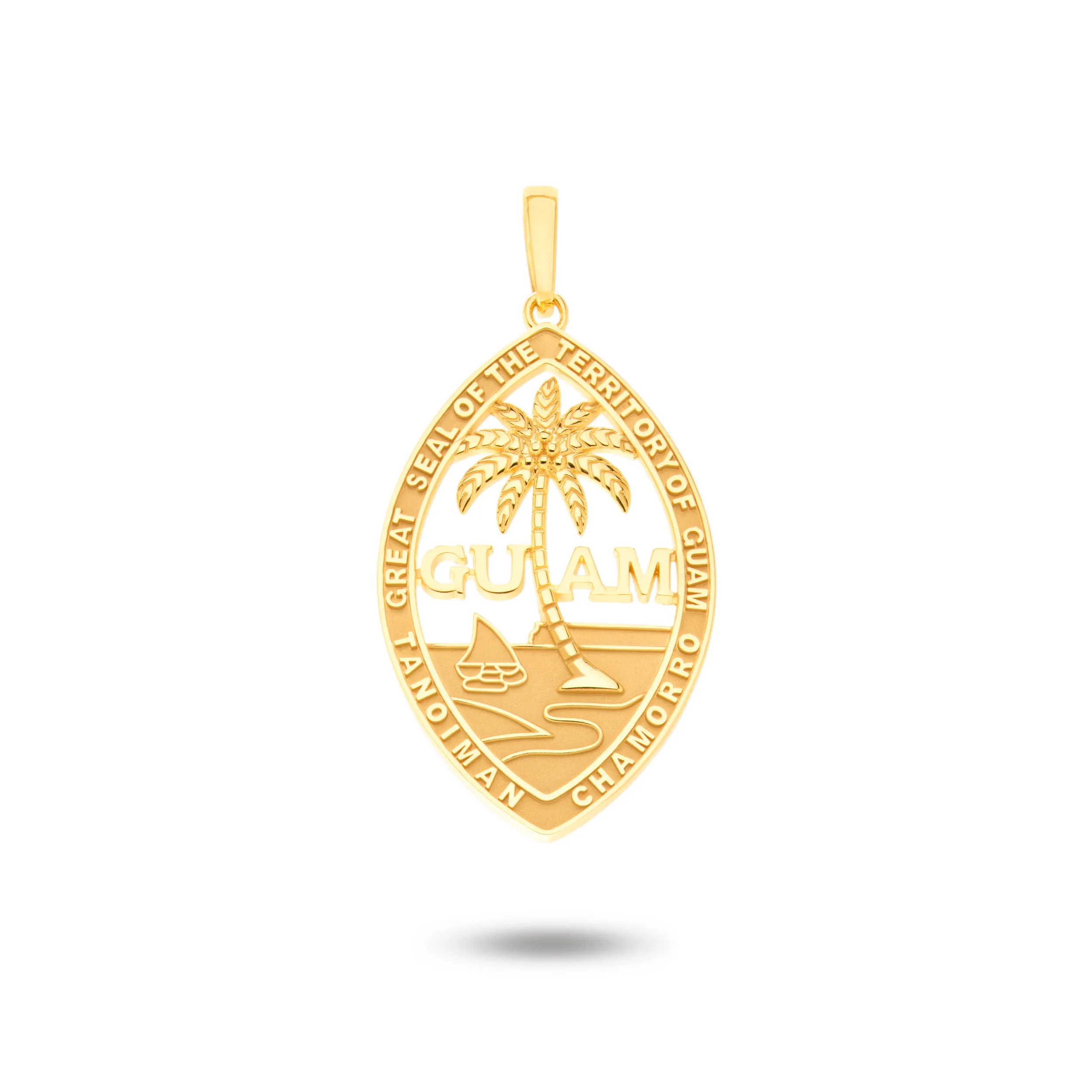 14K Yellow Gold Guam Seal Territory Pendant VINCE