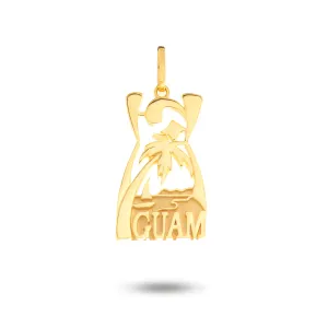 14K Yellow Gold Latte Stone Palm Tree Pendant VINCE