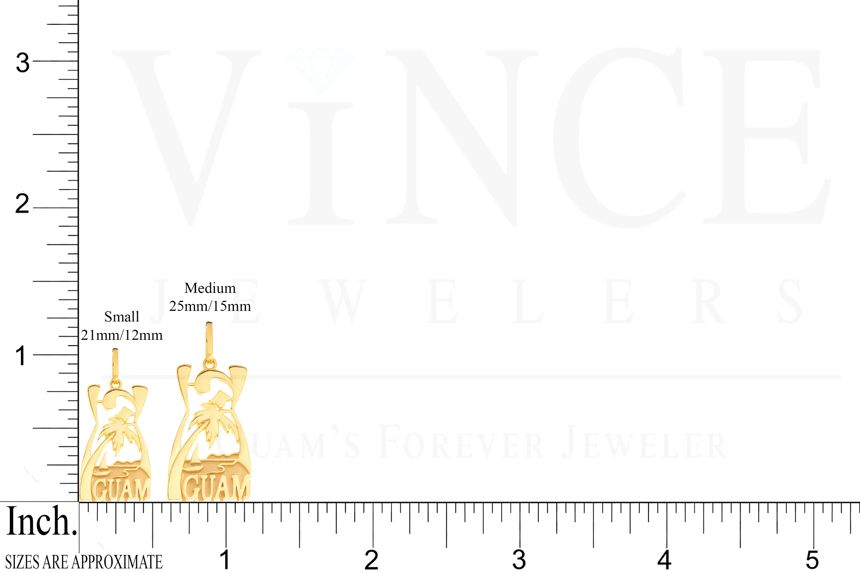 14K Yellow Gold Latte Stone Palm Tree Pendant VINCE