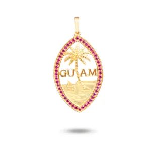 14K Yellow Gold Ruby Guam Seal Pendant VINCE