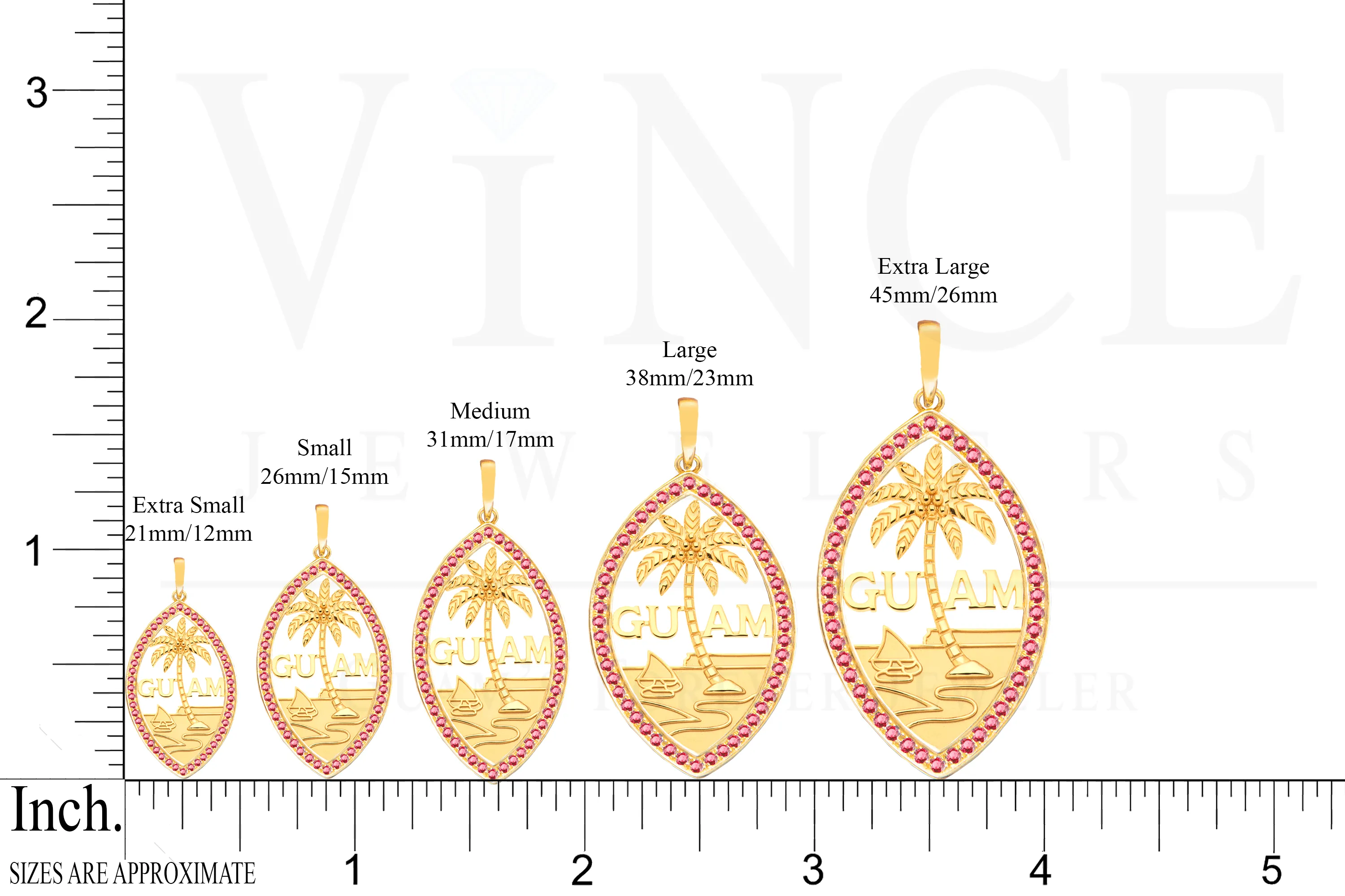 14K Yellow Gold Ruby Guam Seal Pendant VINCE