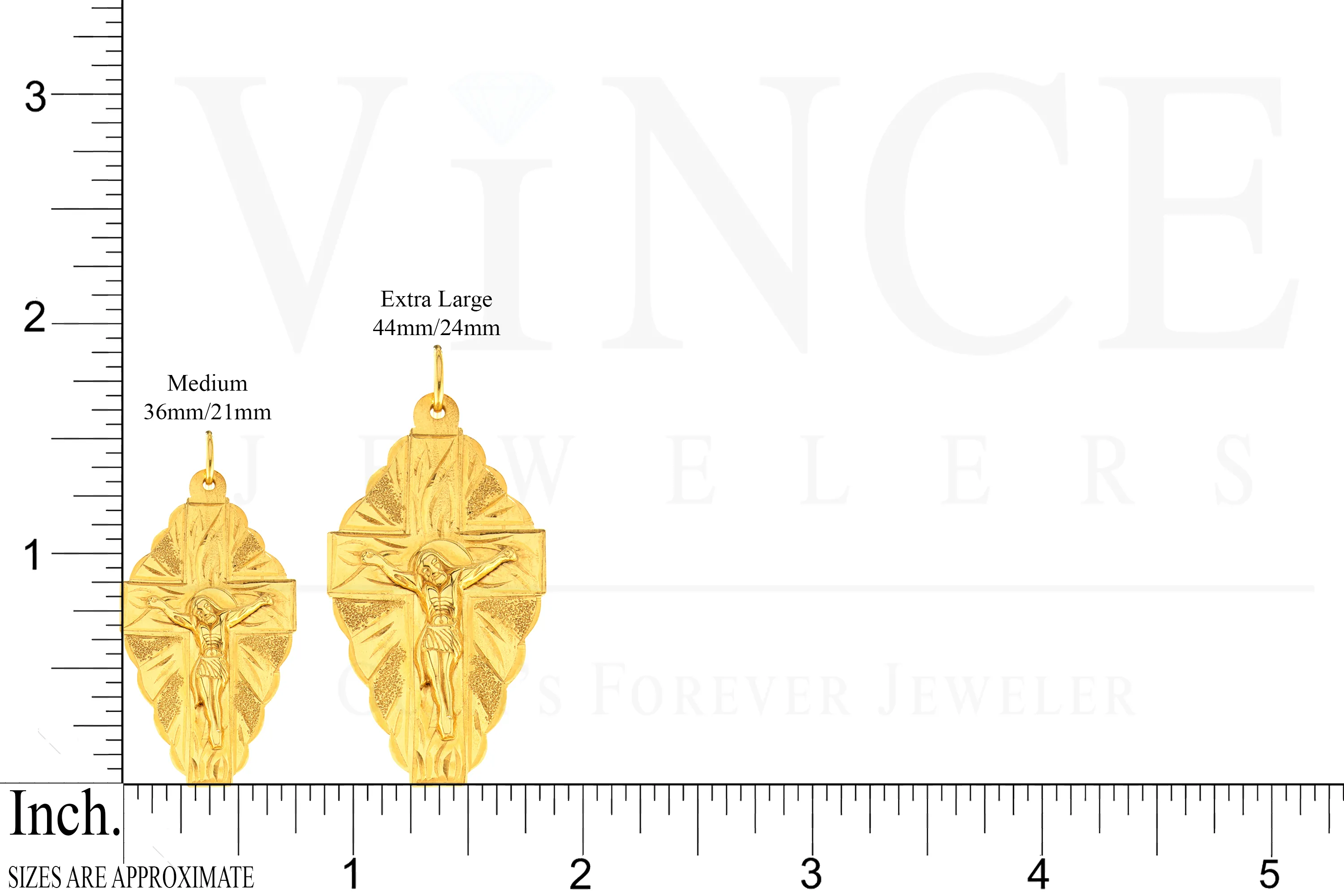 14K Yellow Gold Spanish Cross Pendant | Statue of Jesus VINCE