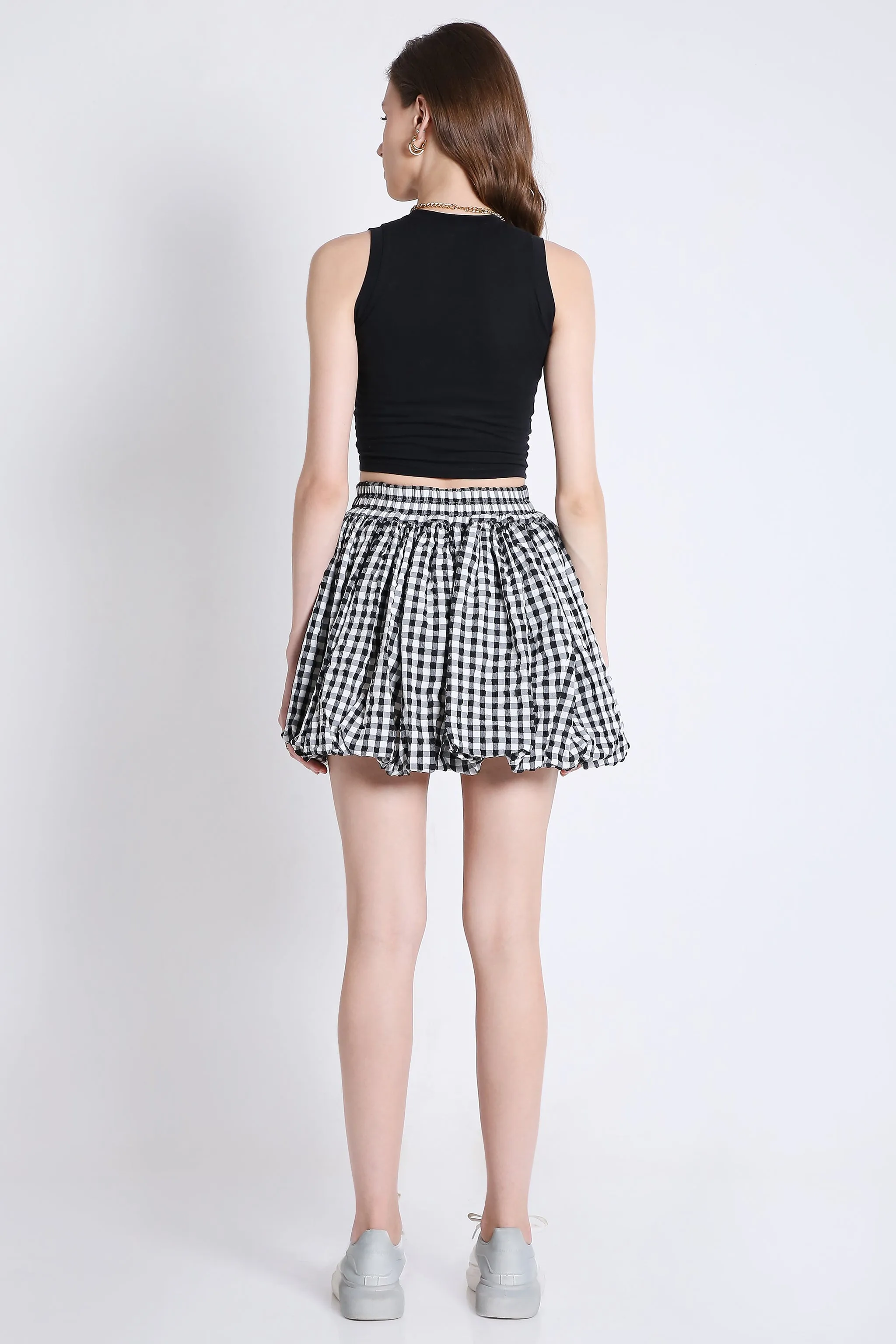 Balloon Checks Mini Skirt French Theory