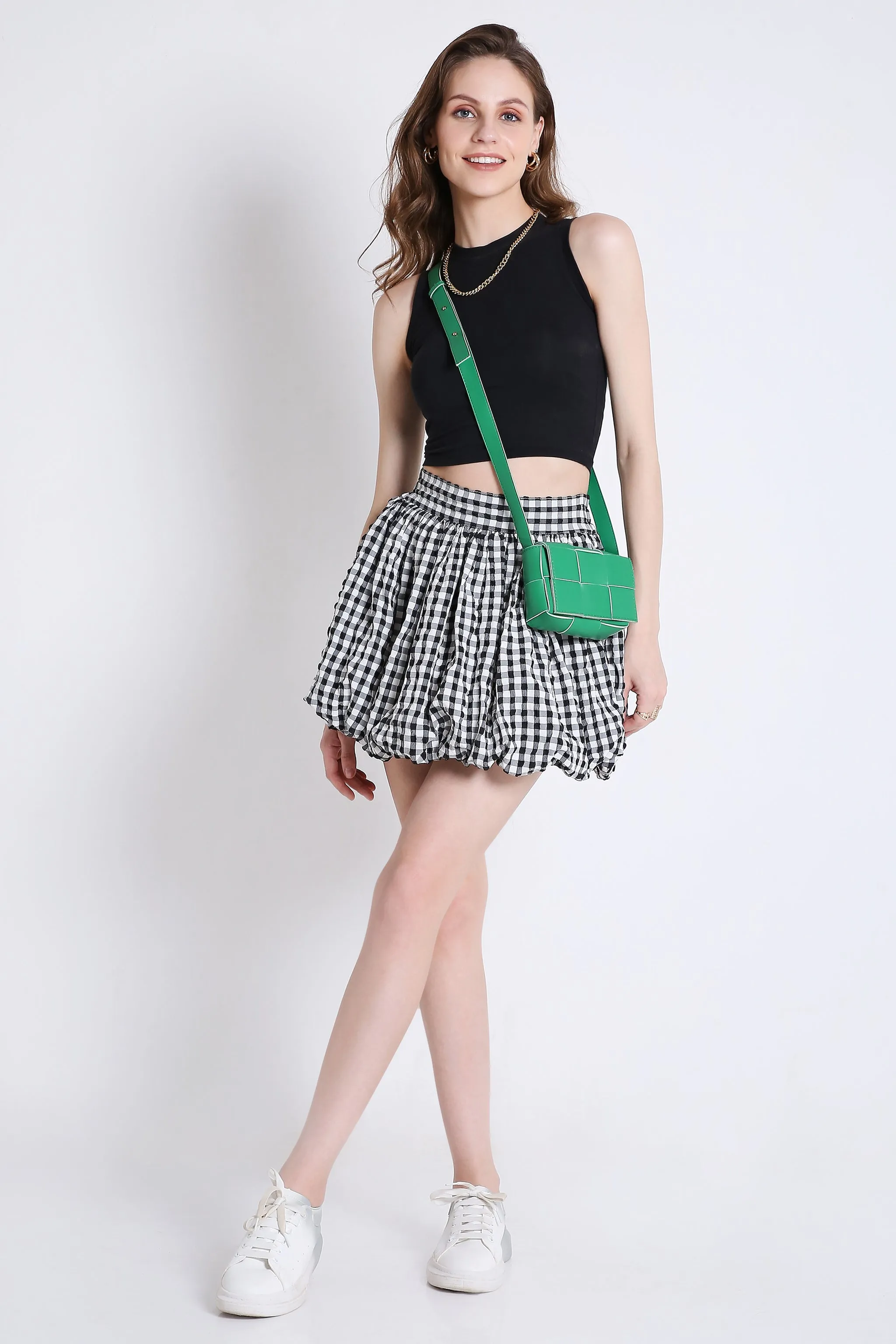 Balloon Checks Mini Skirt French Theory