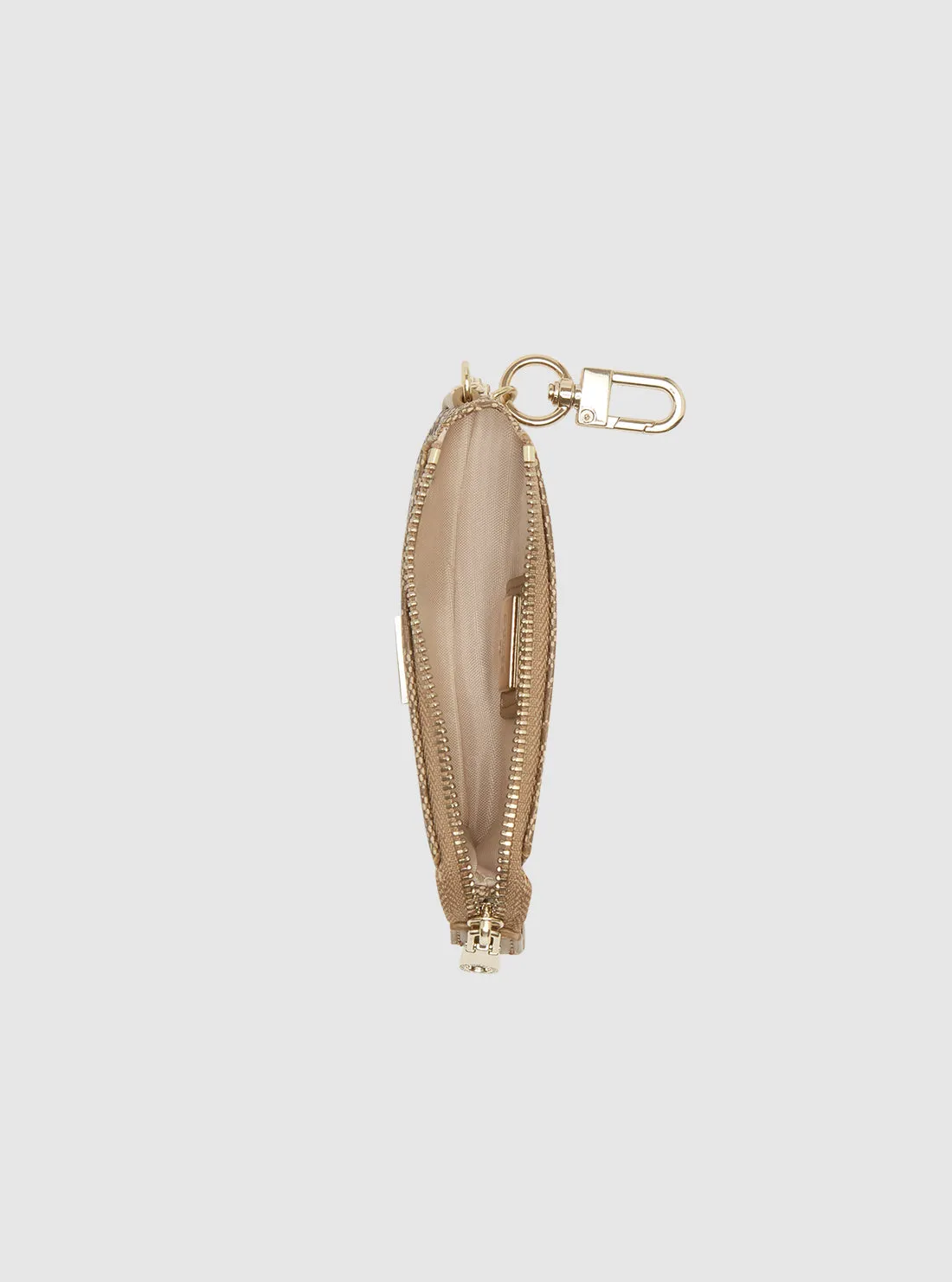 Beige Logo Purse Keyring Guess