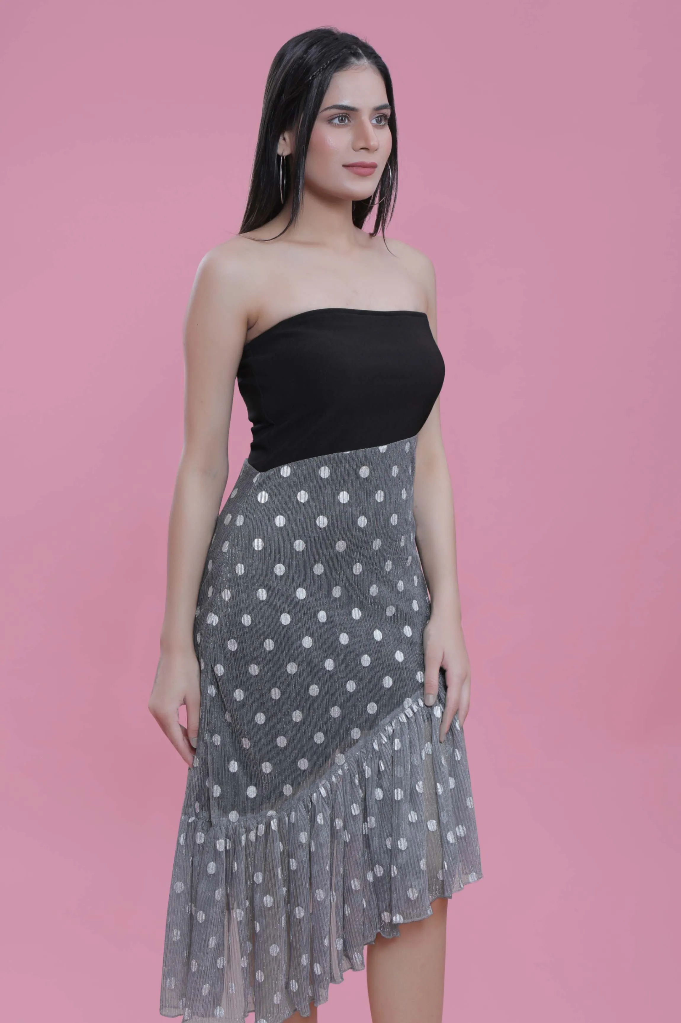 Black Jacquard A-Line Tube Dress French Theory