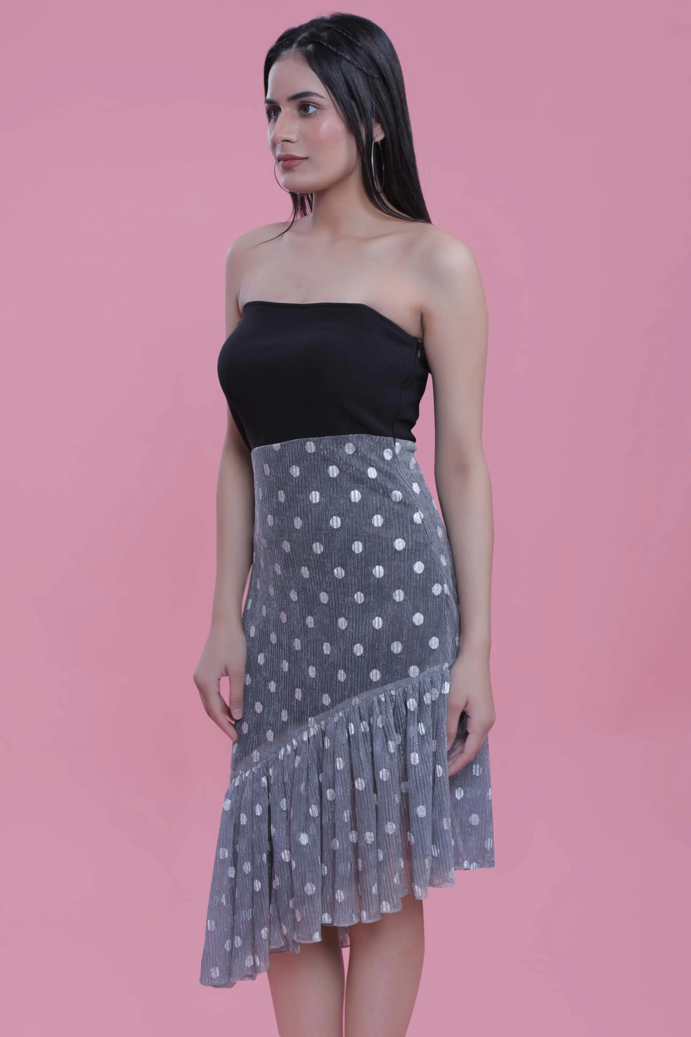Black Jacquard A-Line Tube Dress French Theory