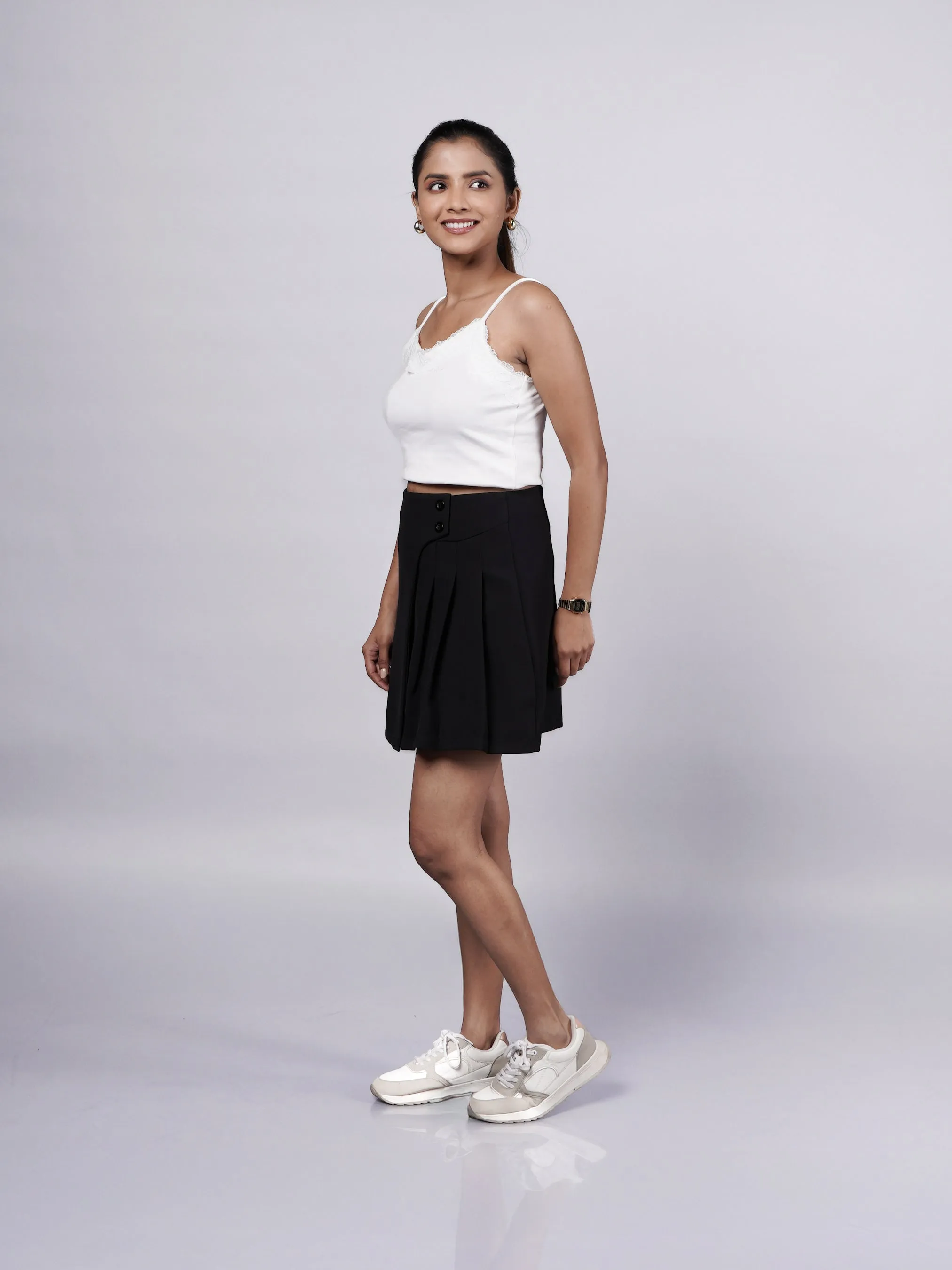 Black Pleated Mini Skirt French Theory