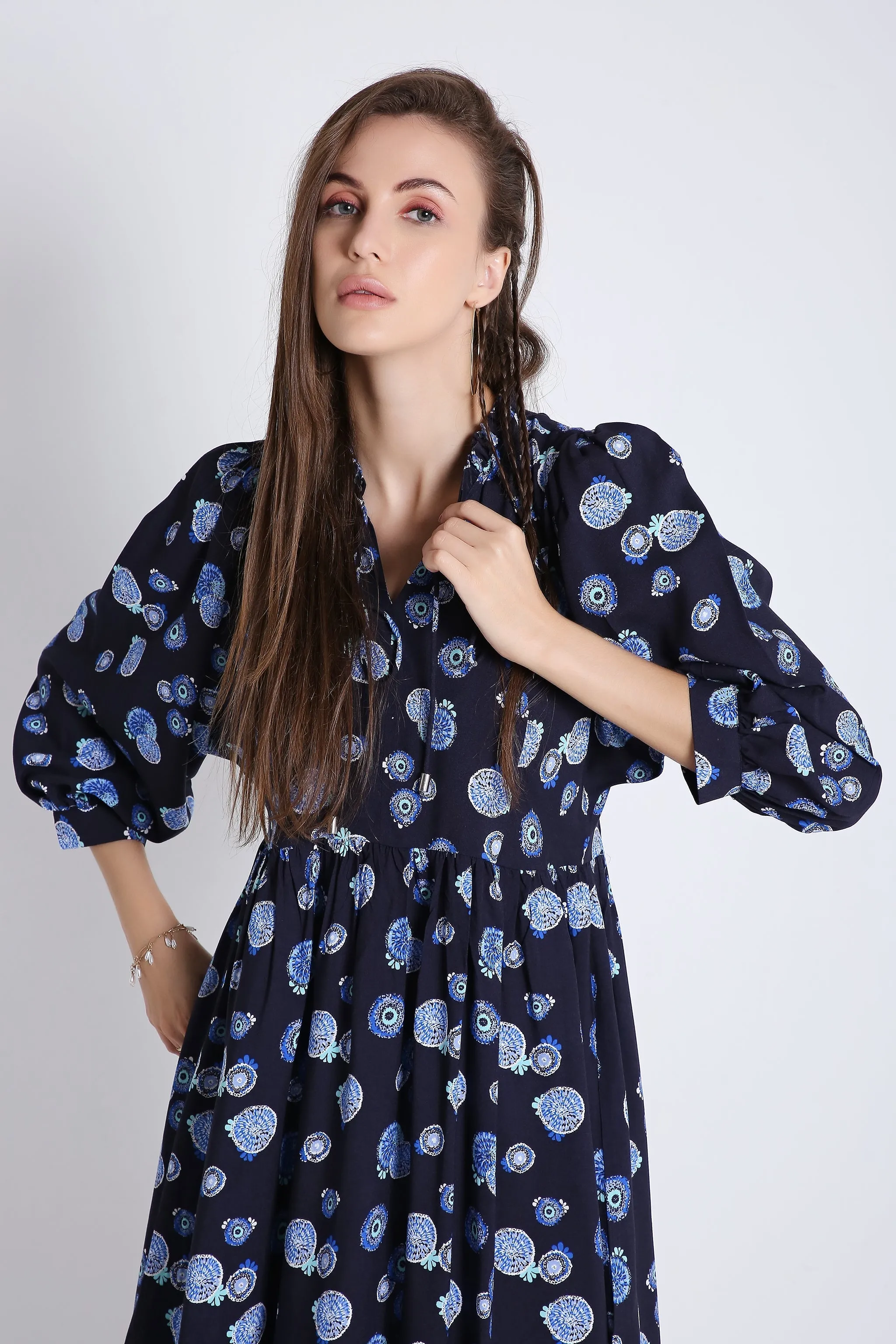 Black Short Dress with Batwing Sleeve (Without Belt) French Theory