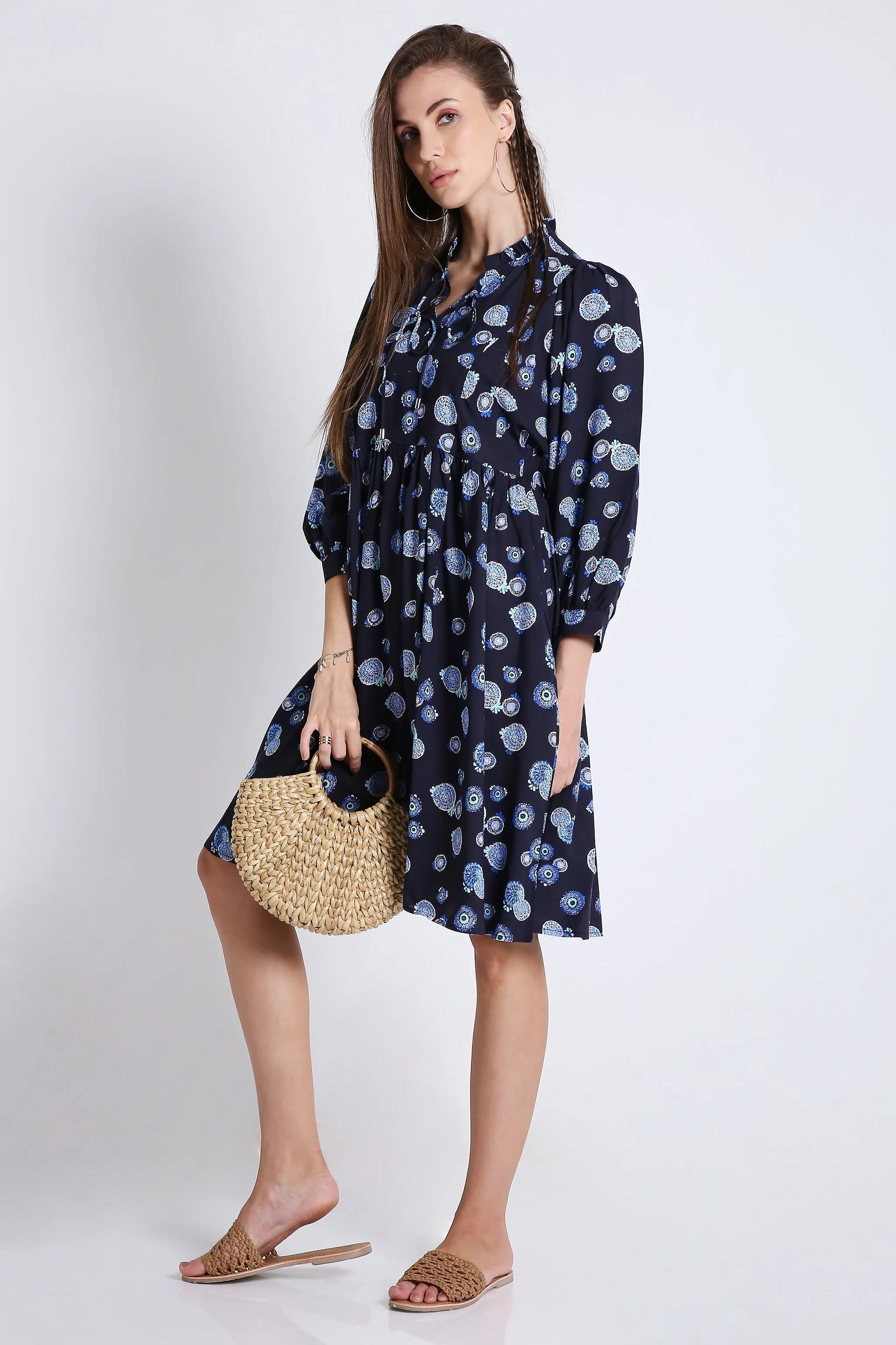 Black Short Dress with Batwing Sleeve (Without Belt) French Theory