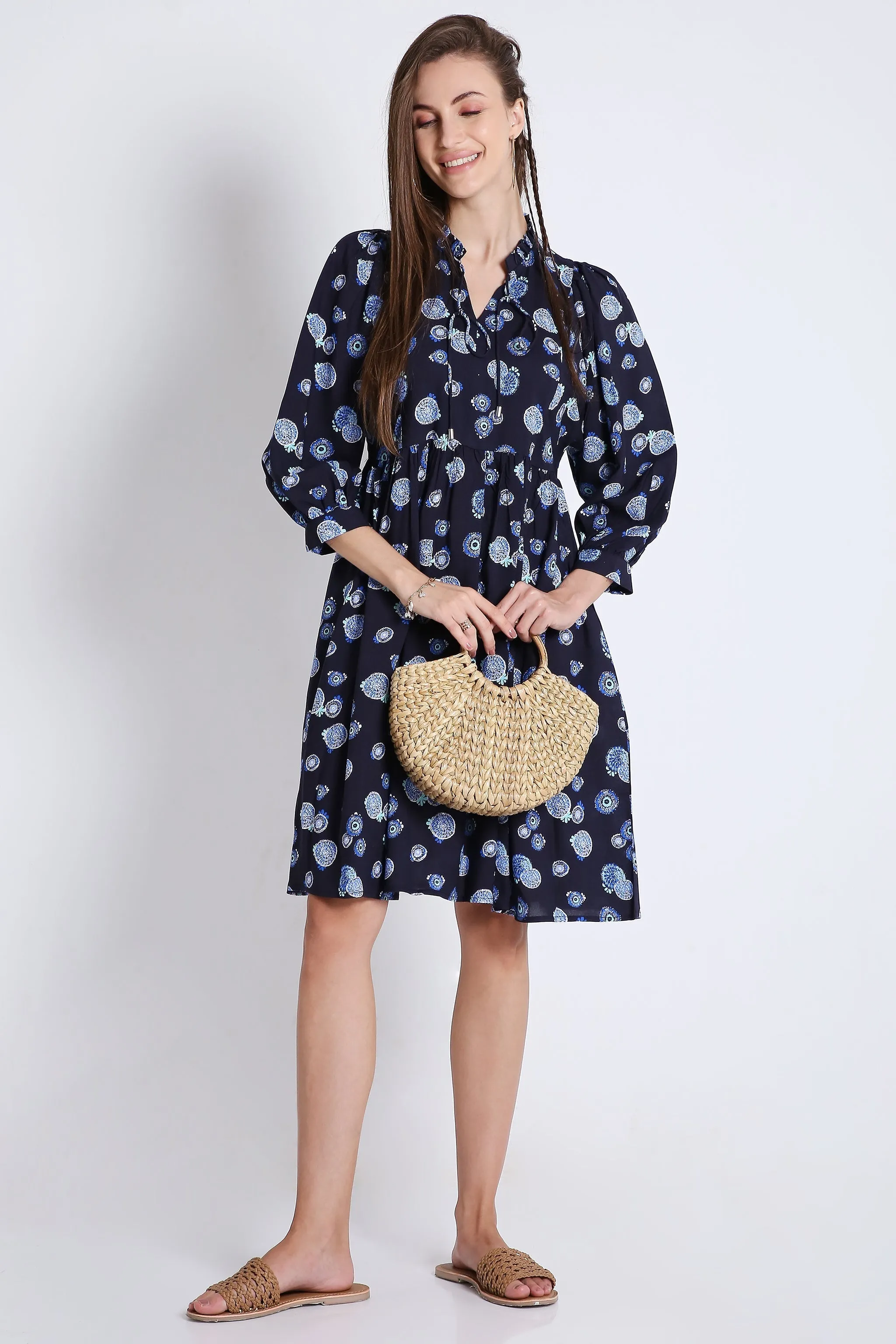 Black Short Dress with Batwing Sleeve (Without Belt) French Theory