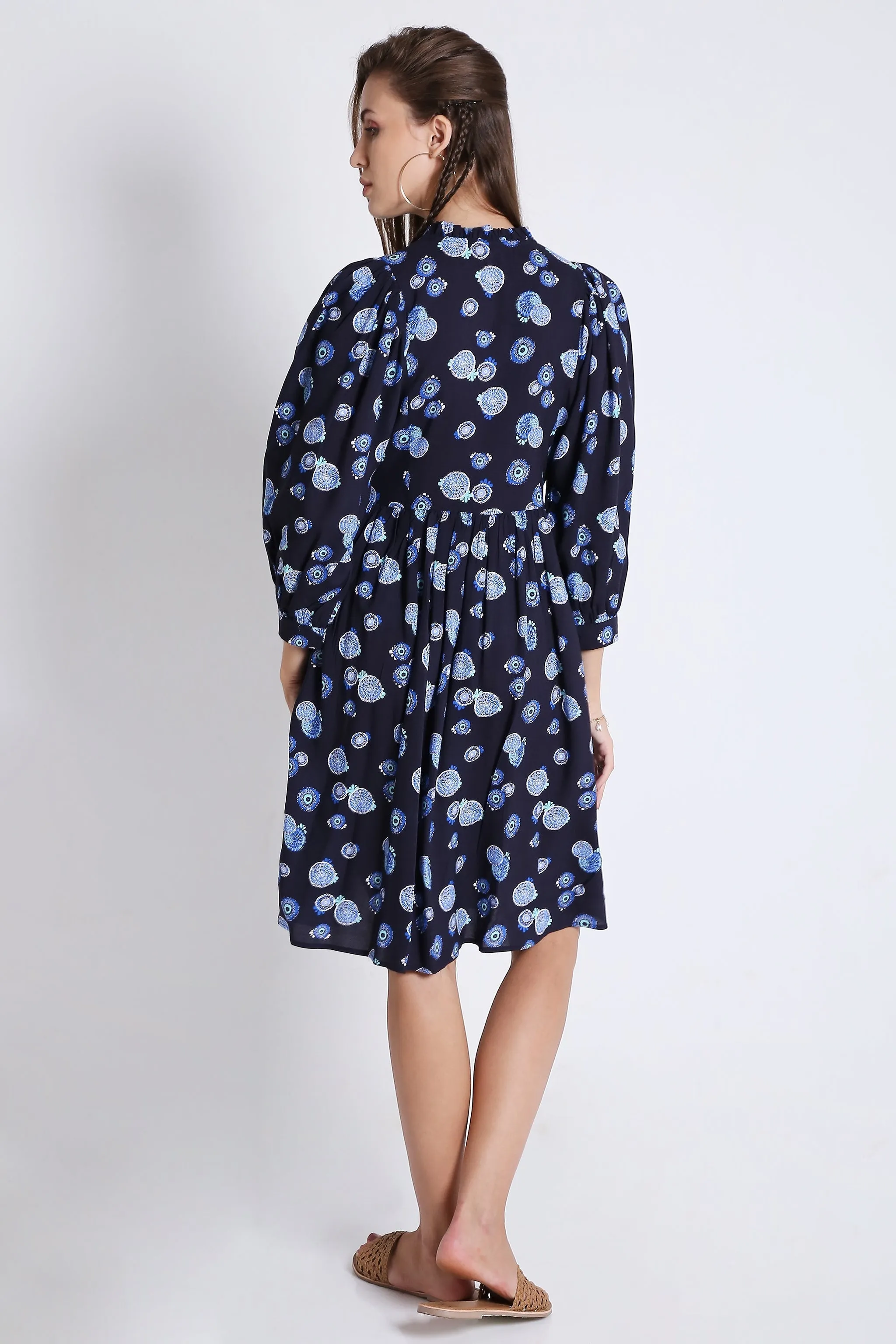 Black Short Dress with Batwing Sleeve (Without Belt) French Theory