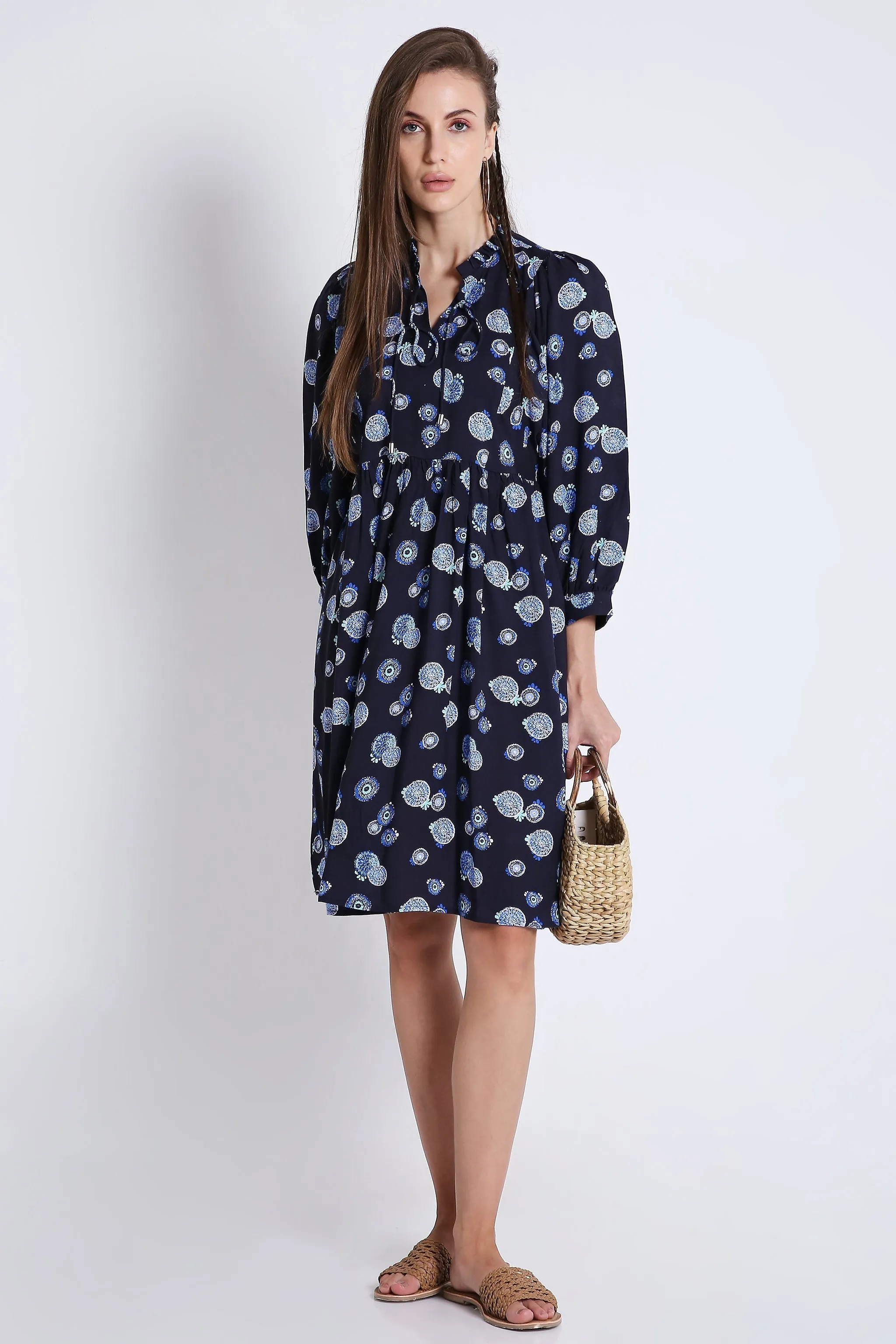 Black Short Dress with Batwing Sleeve (Without Belt) French Theory