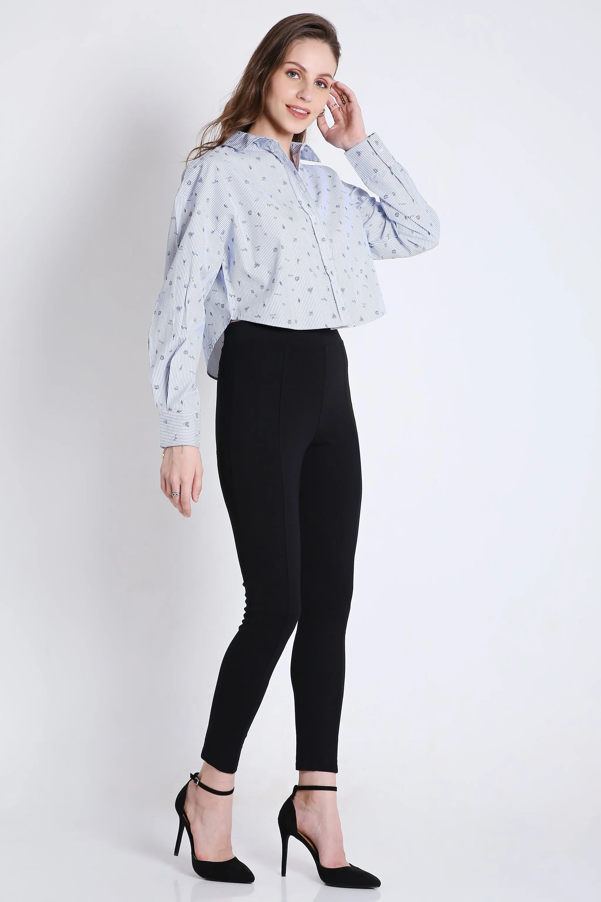 Boxy Fit White Crop Shirt French Theory