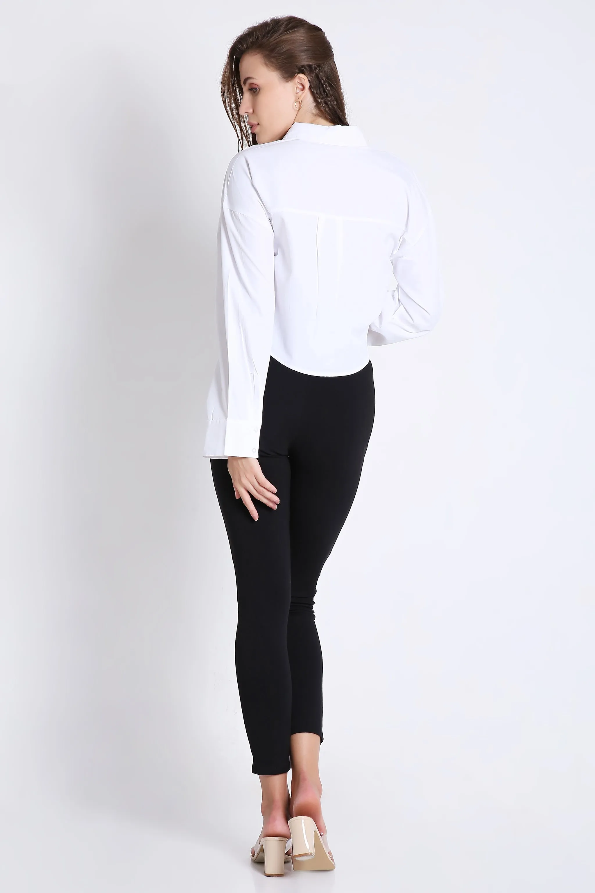 Boxy Fit White Crop Shirt French Theory