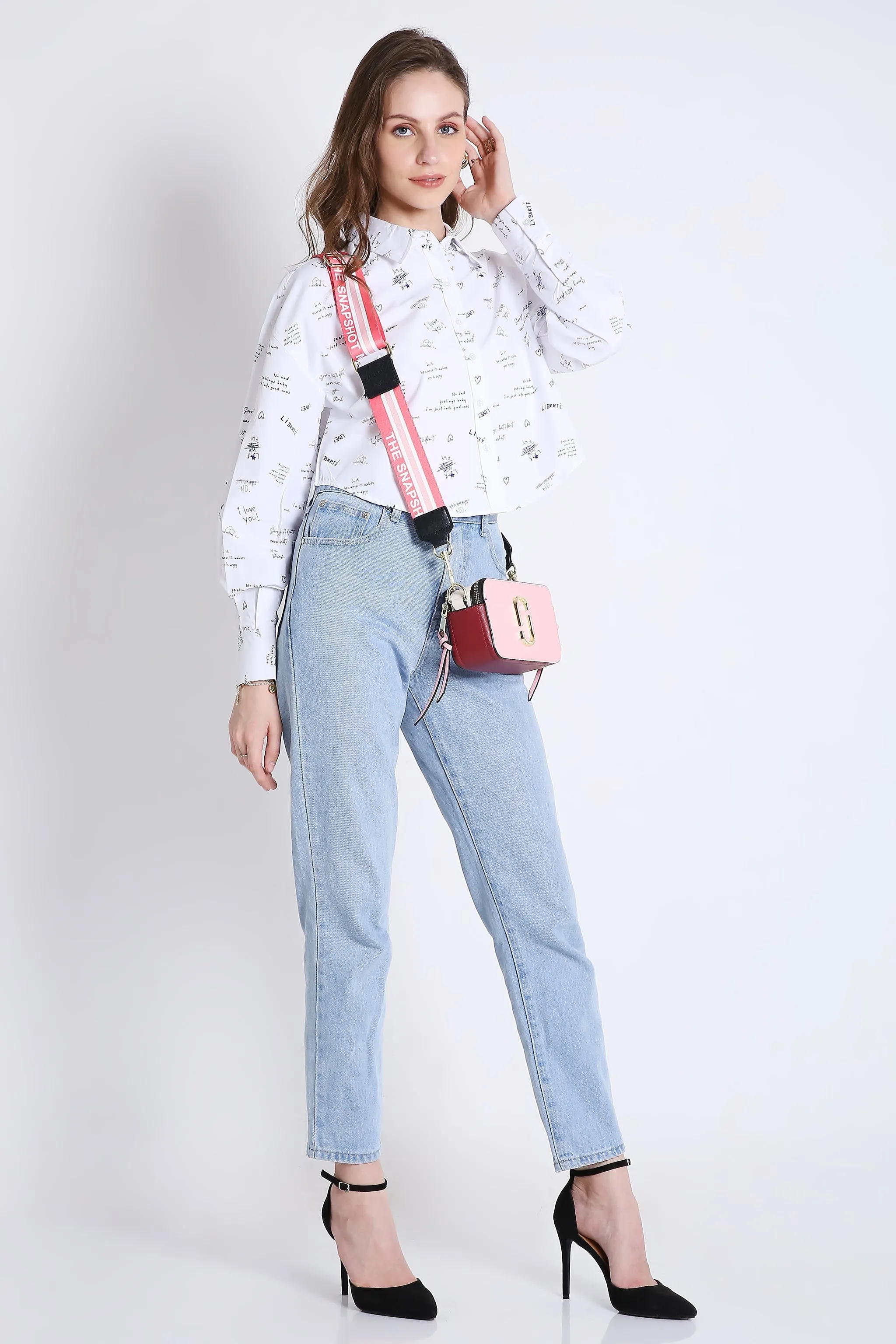 Boxy Fit White Crop Shirt French Theory