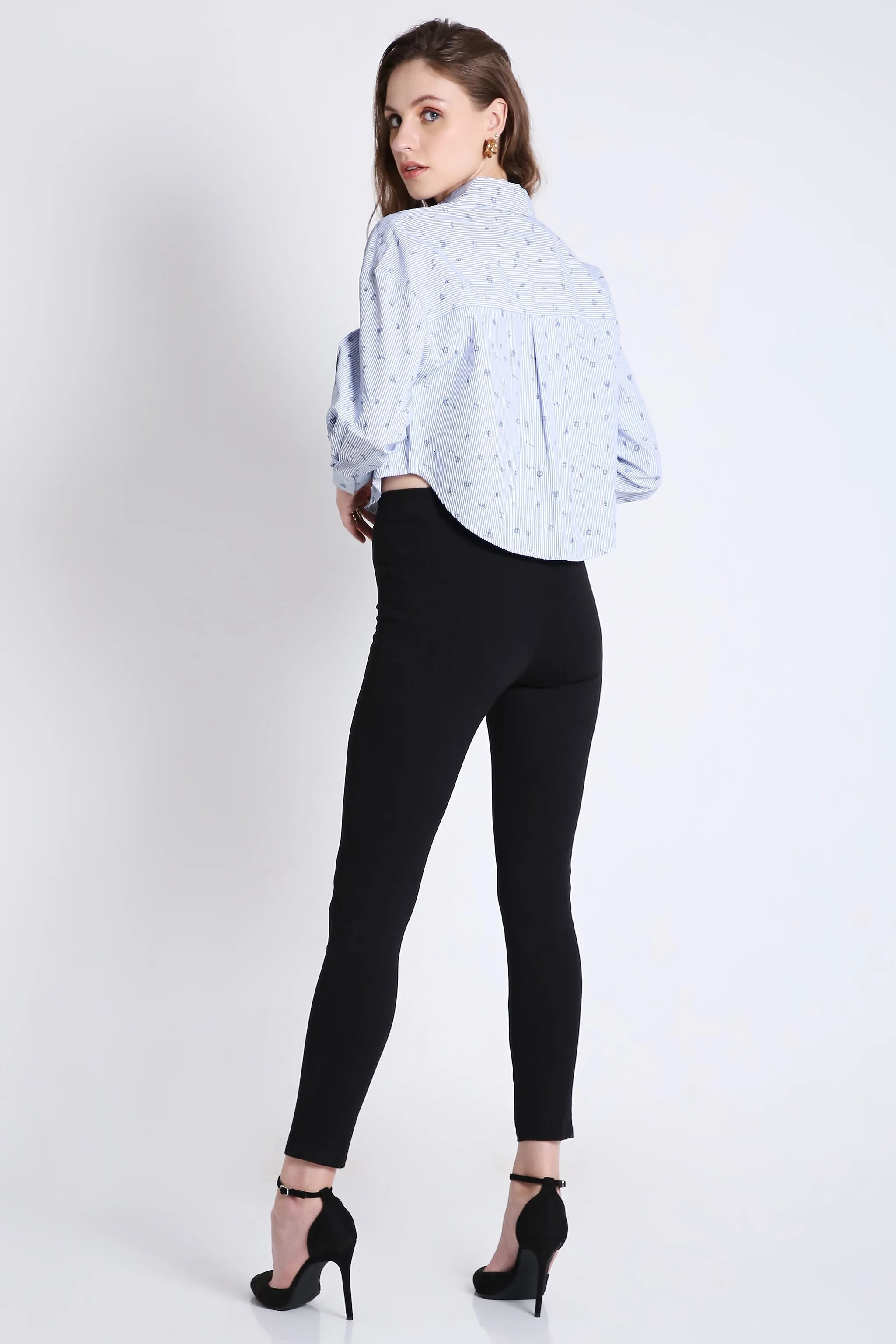 Boxy Fit White Crop Shirt French Theory
