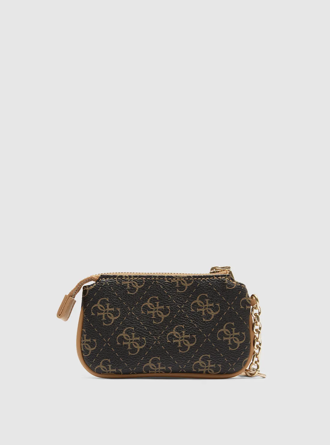 Brown Logo Purse Keyring Guess