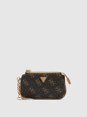 Brown Logo Purse Keyring Guess