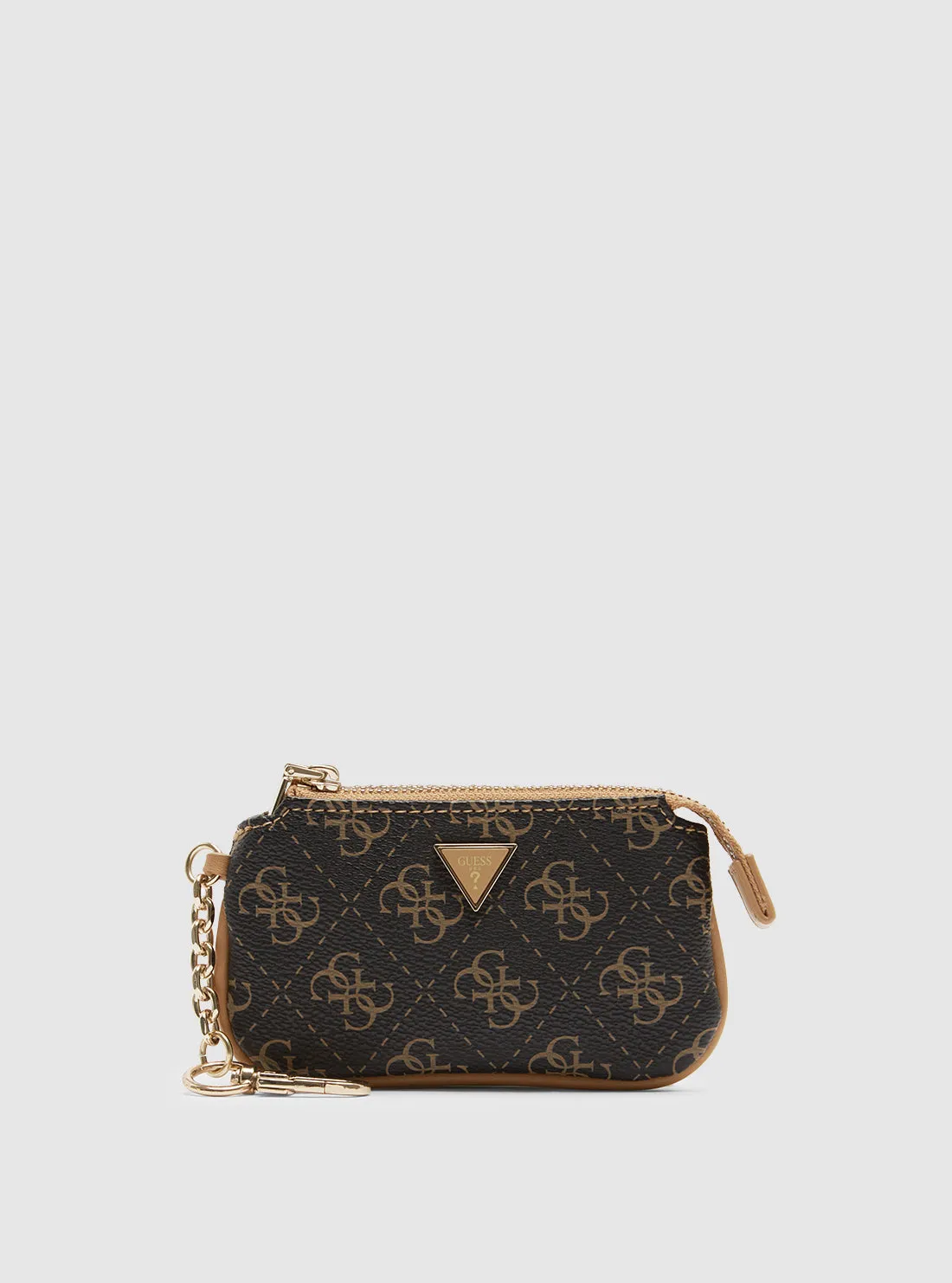 Brown Logo Purse Keyring Guess