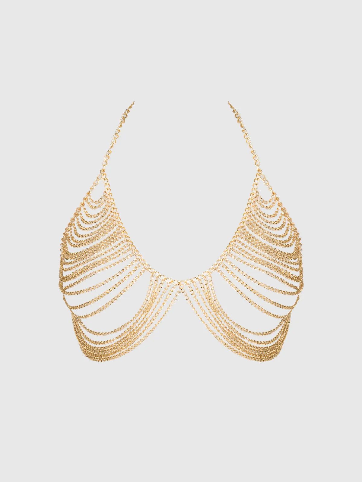 Chain Drape Halter Bralette