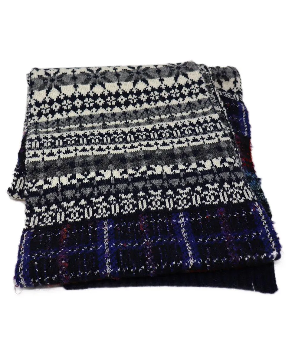 Chanel Multicolor Plaid Wool & Cashmere Shawl