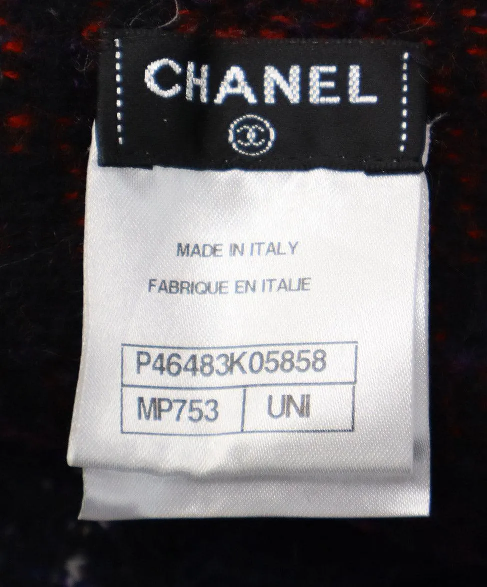 Chanel Multicolor Plaid Wool & Cashmere Shawl