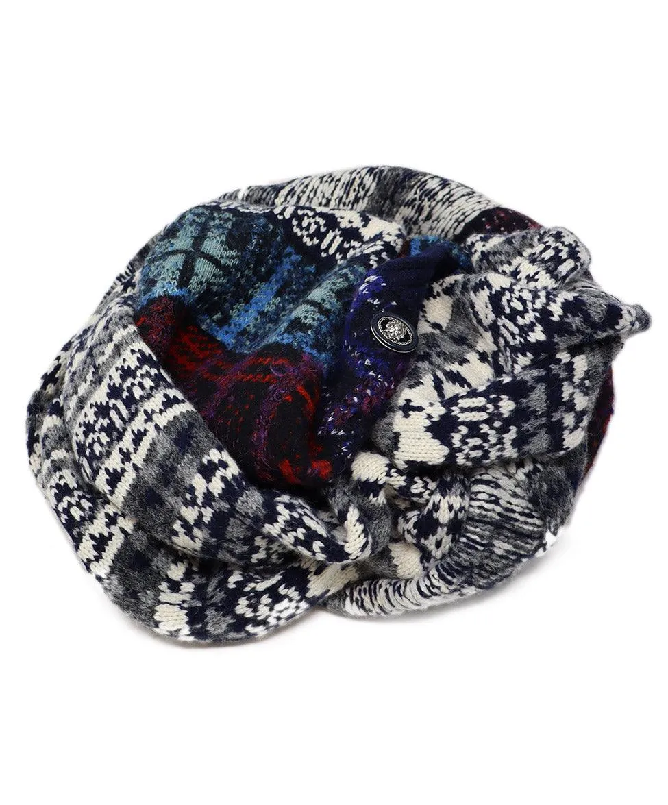 Chanel Multicolor Plaid Wool & Cashmere Shawl