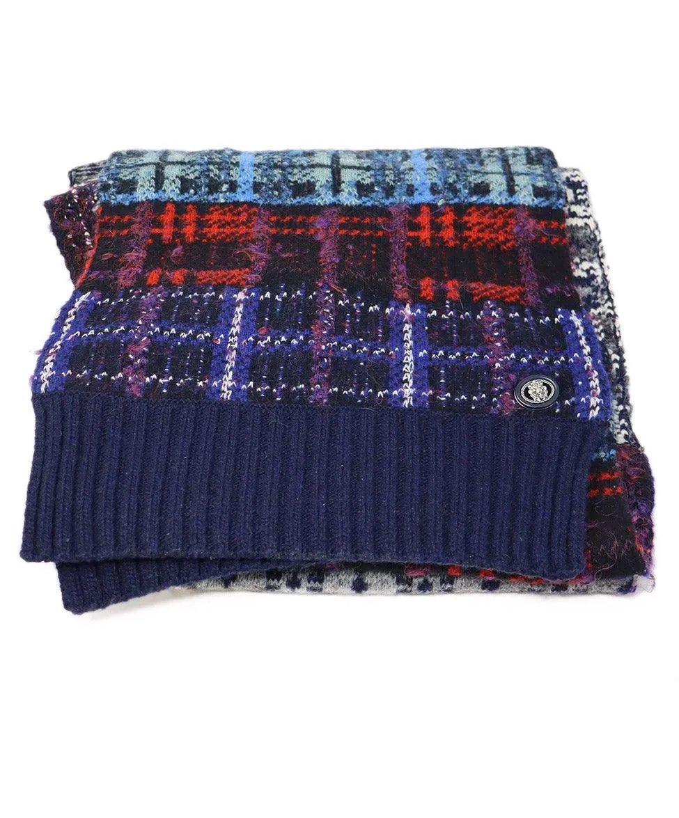 Chanel Multicolor Plaid Wool & Cashmere Shawl