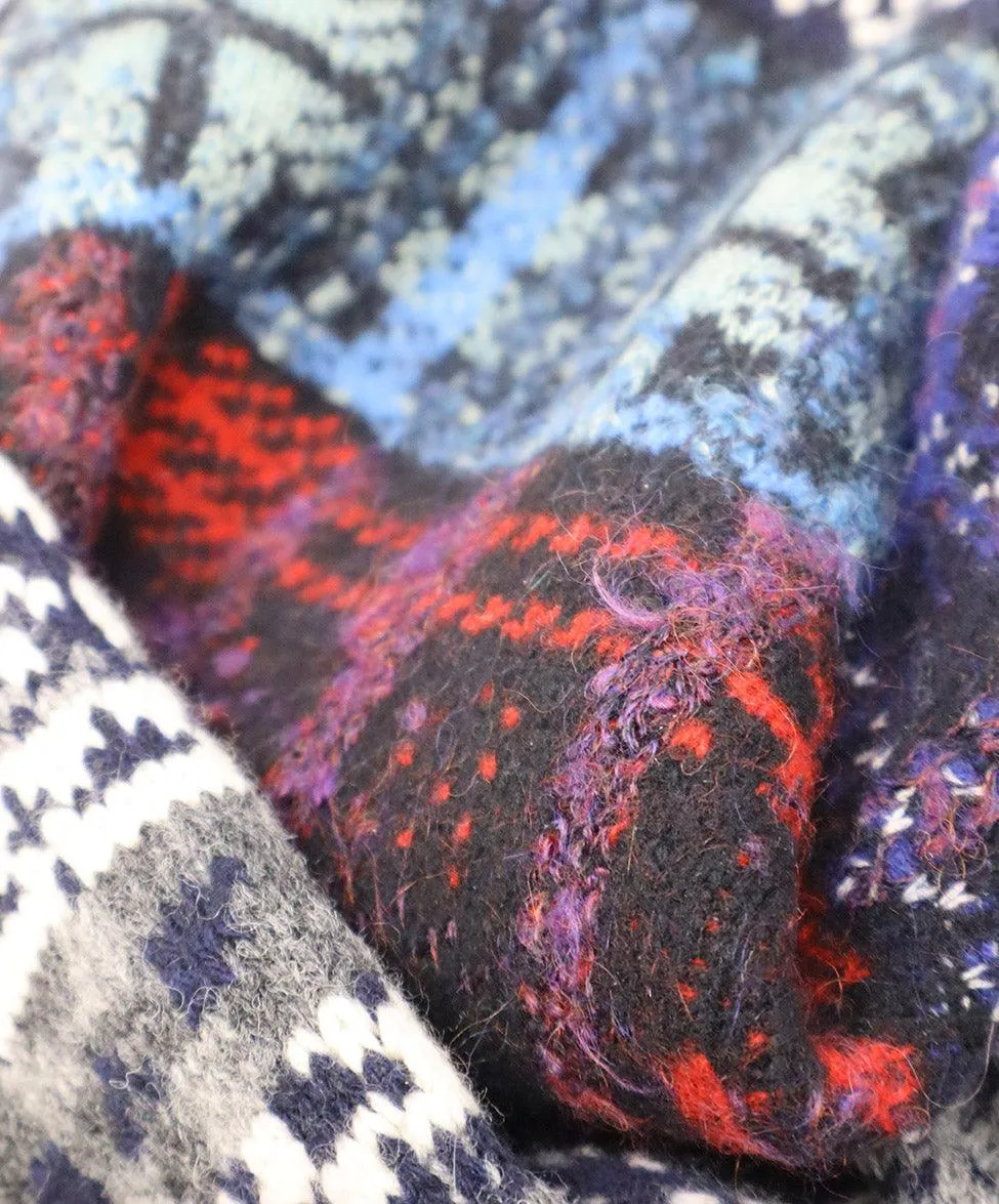 Chanel Multicolor Plaid Wool & Cashmere Shawl